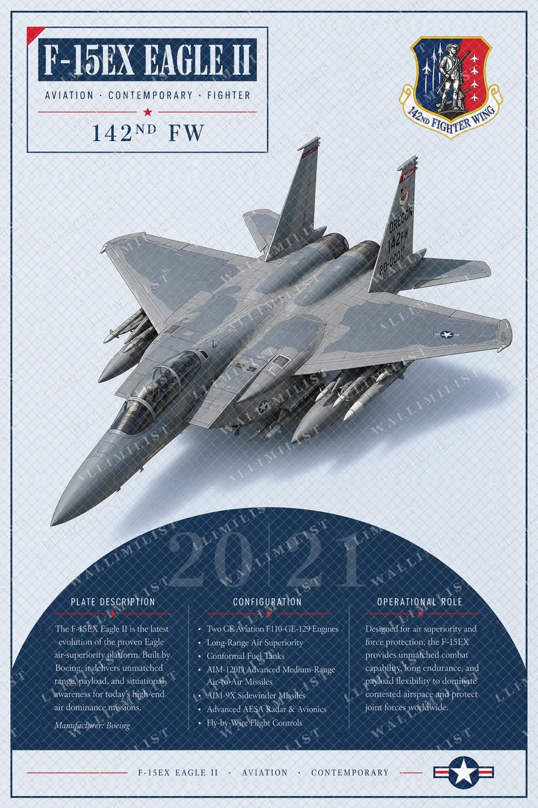 Actual watermarked print of F-15EX Eagle II