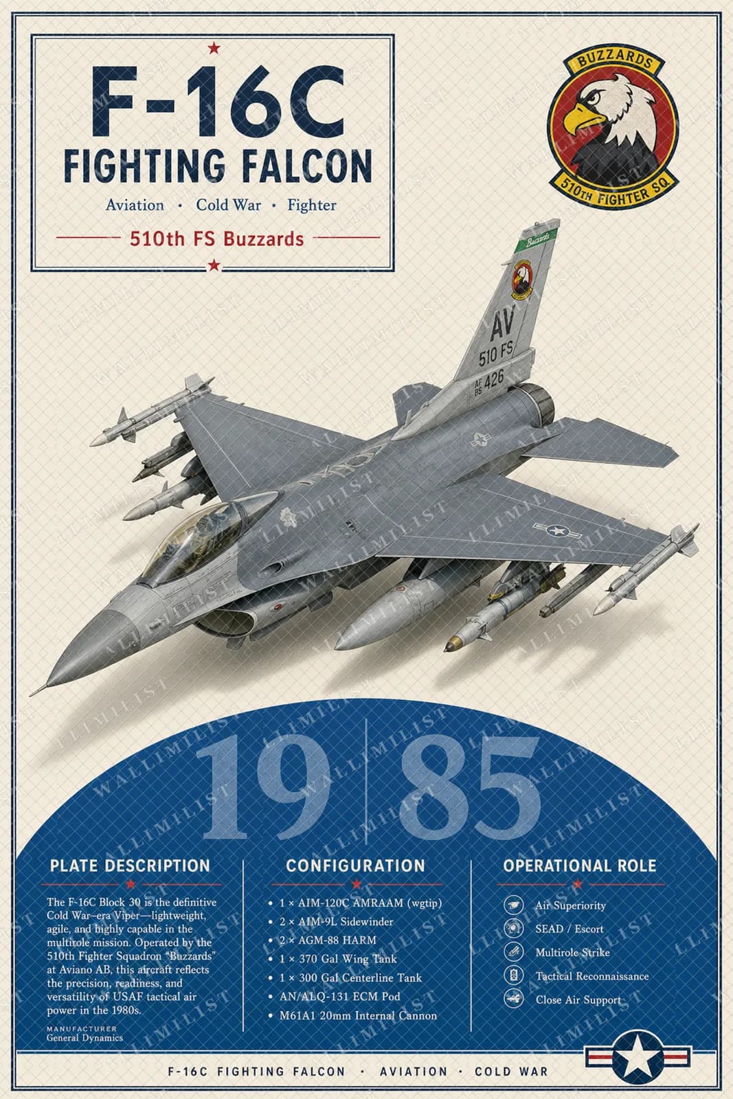 Actual watermarked print of F-16C Fighting Falcon