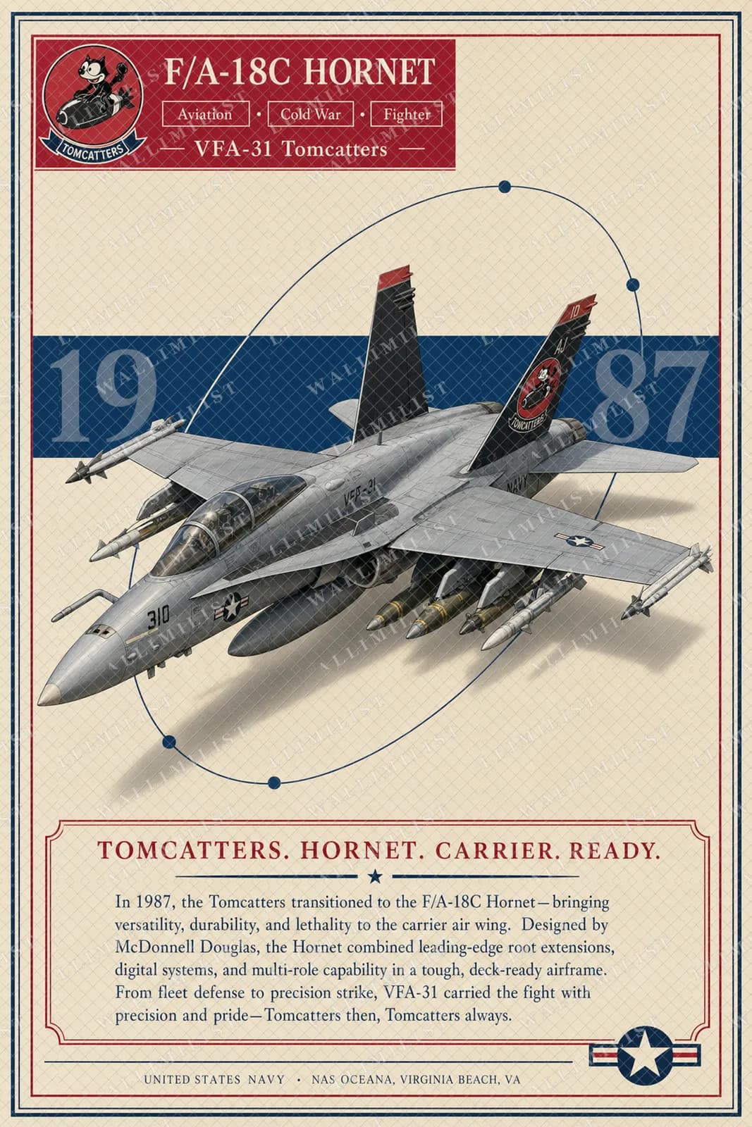 Actual watermarked print of F/A-18C Hornet