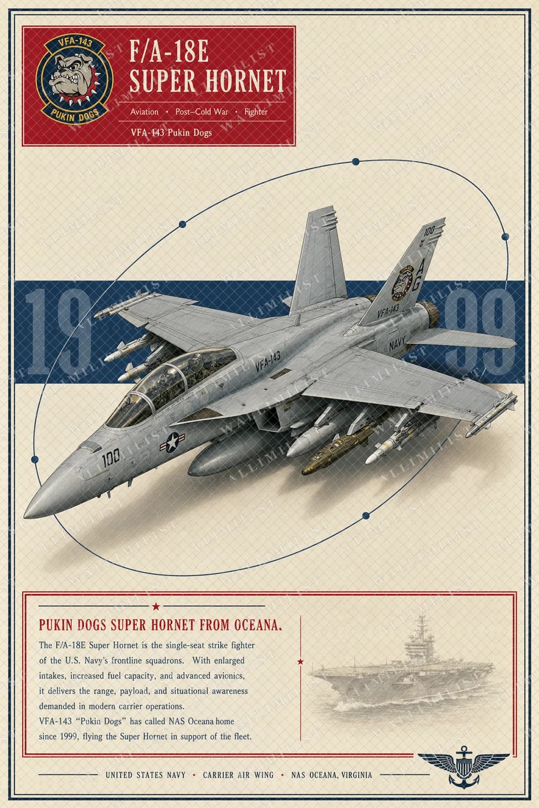 Actual watermarked print of F/A-18E Super Hornet