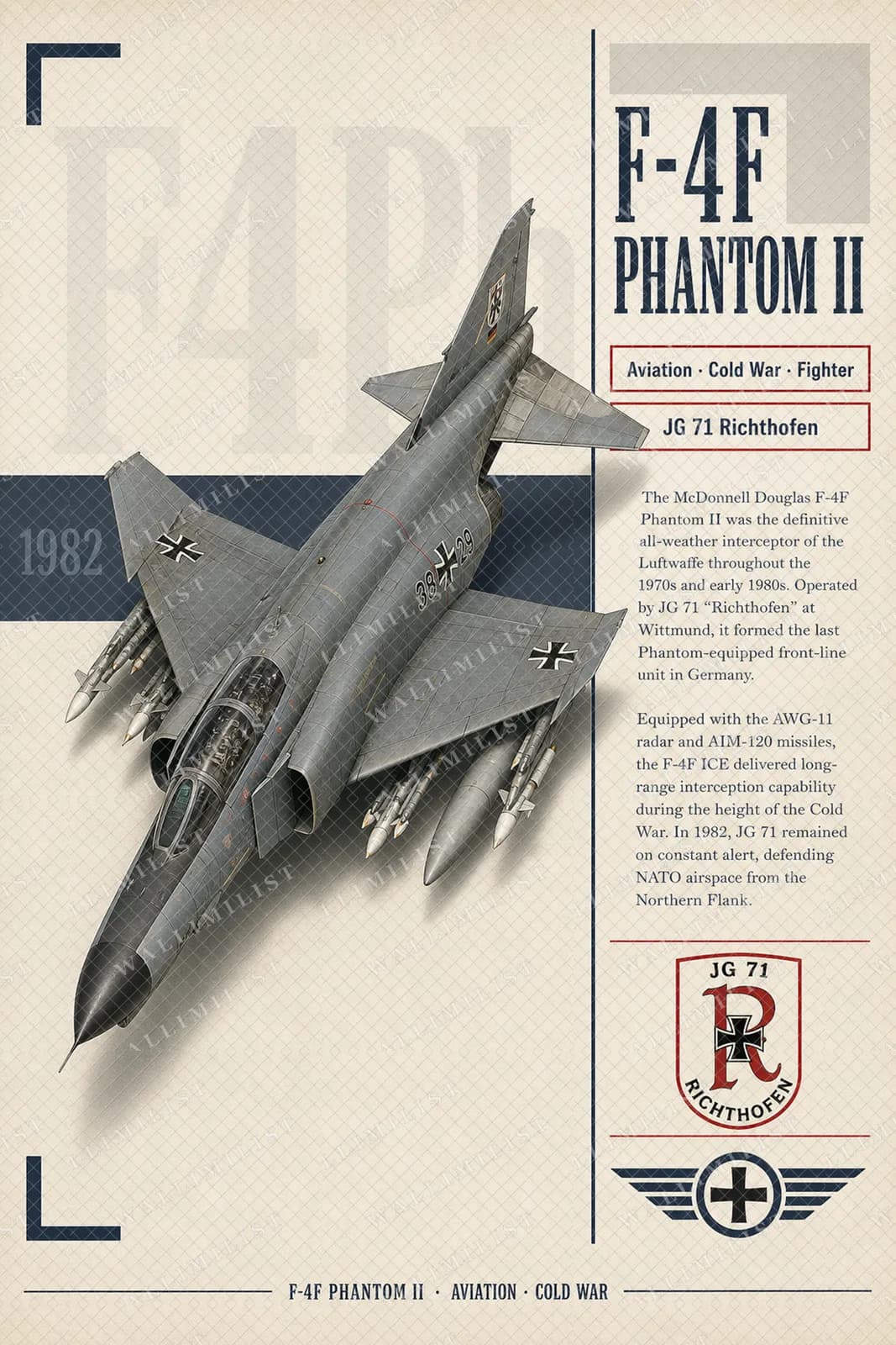 Actual watermarked print of F-4F Phantom II