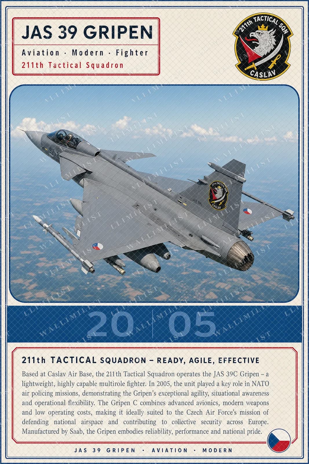 Actual watermarked print of JAS 39 Gripen