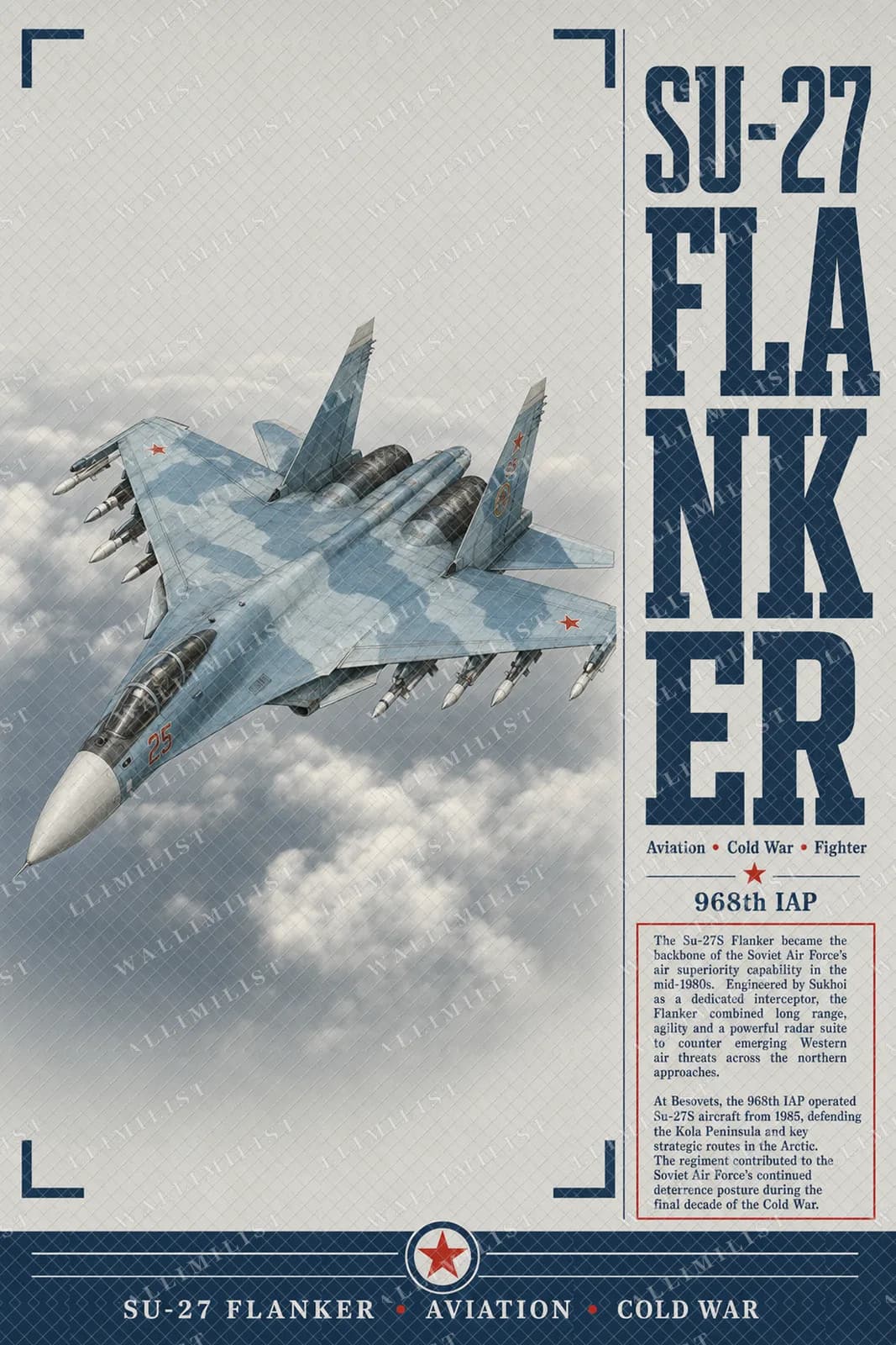 Actual watermarked print of Su-27 Flanker