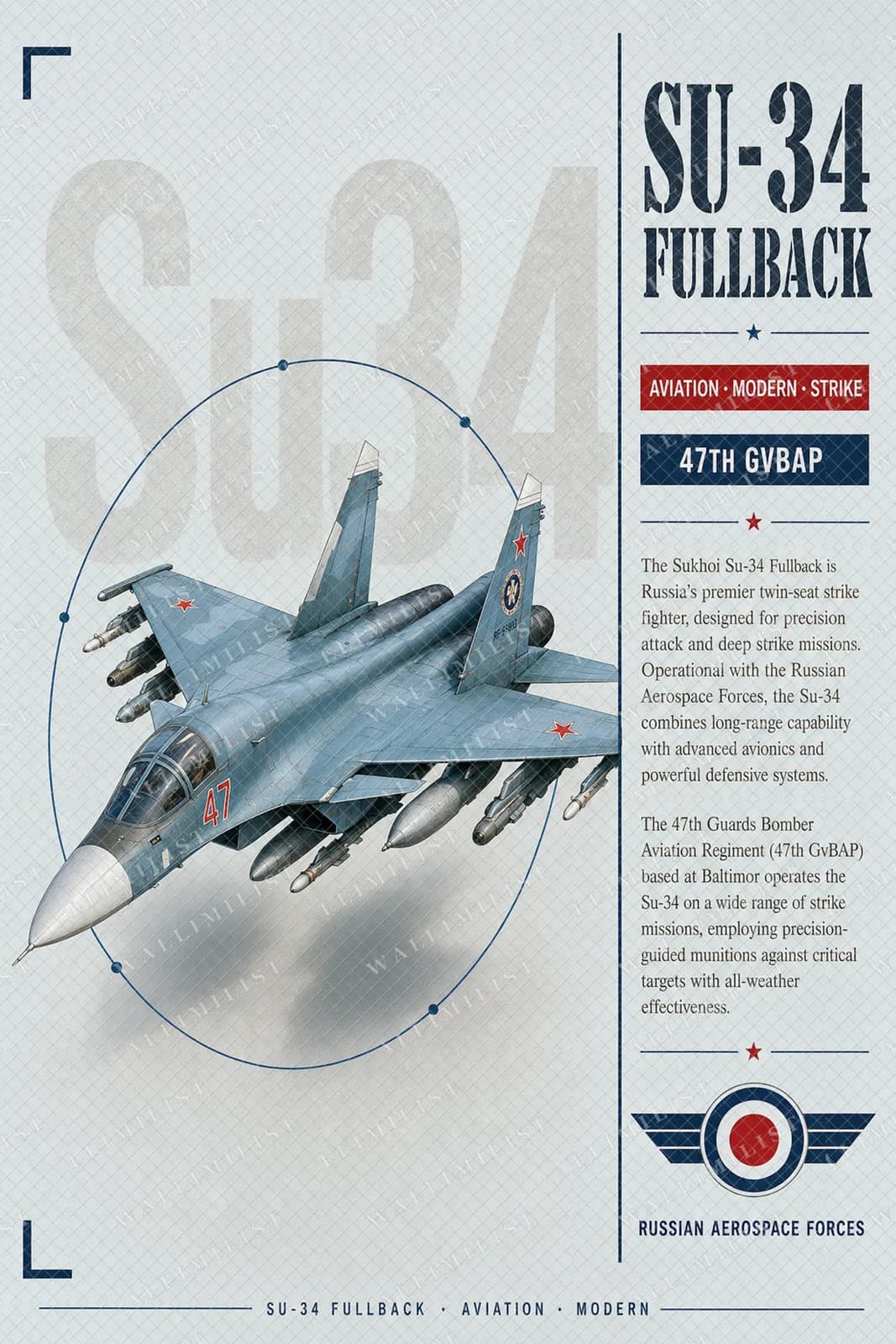 Actual watermarked print of Su-34 Fullback