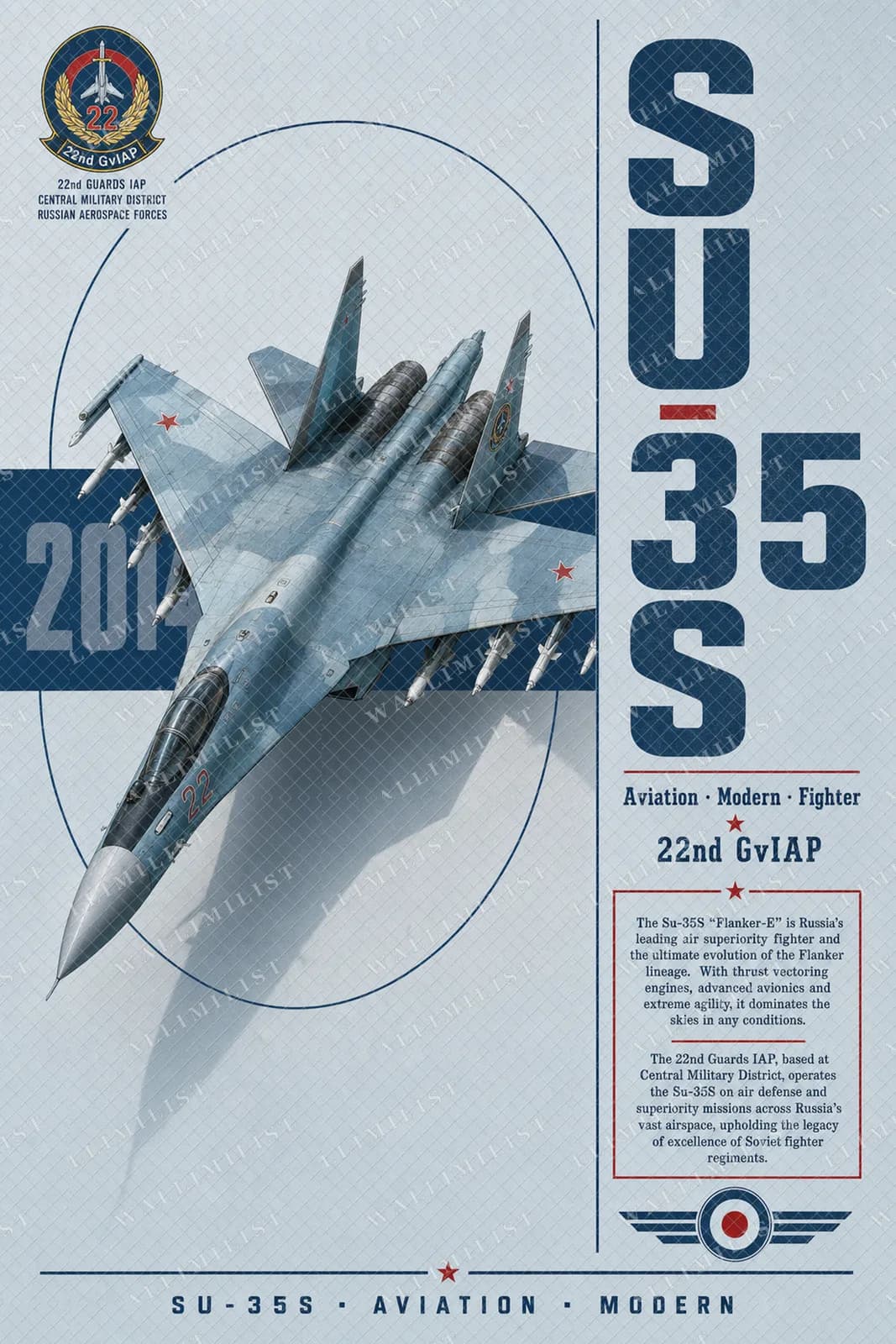 Actual watermarked print of Su-35S Flanker-E
