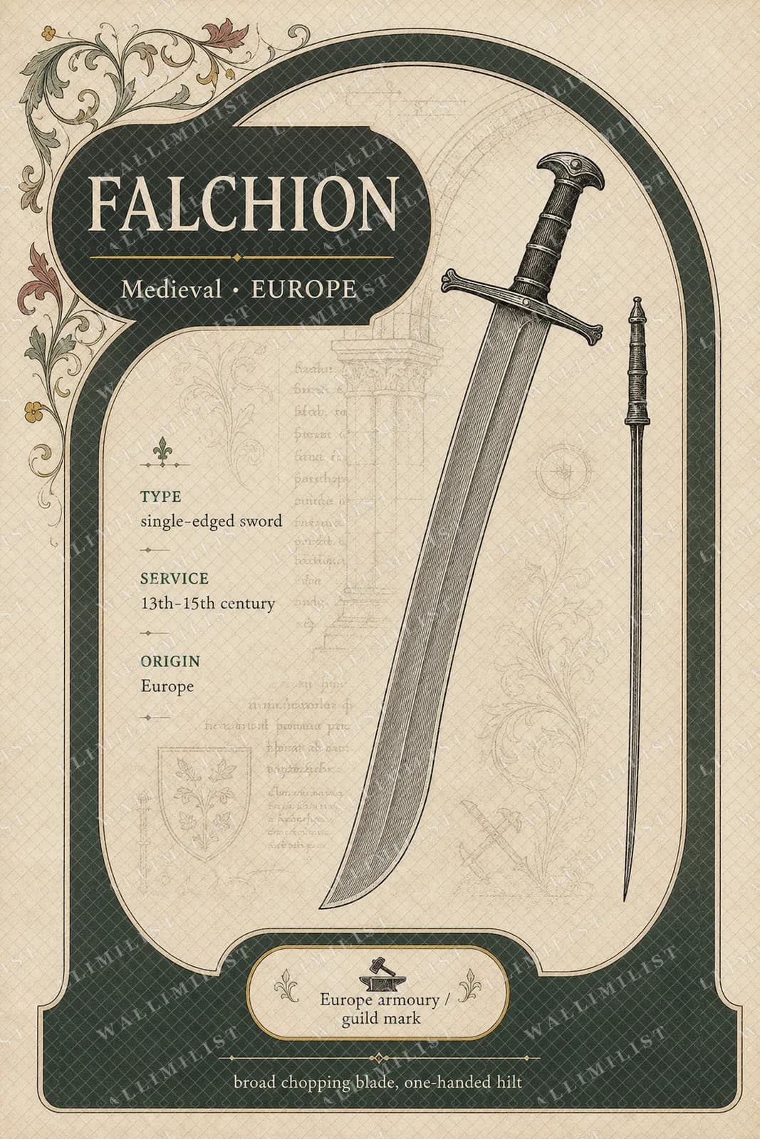 Actual watermarked print of Falchion — Forgotten Weapons