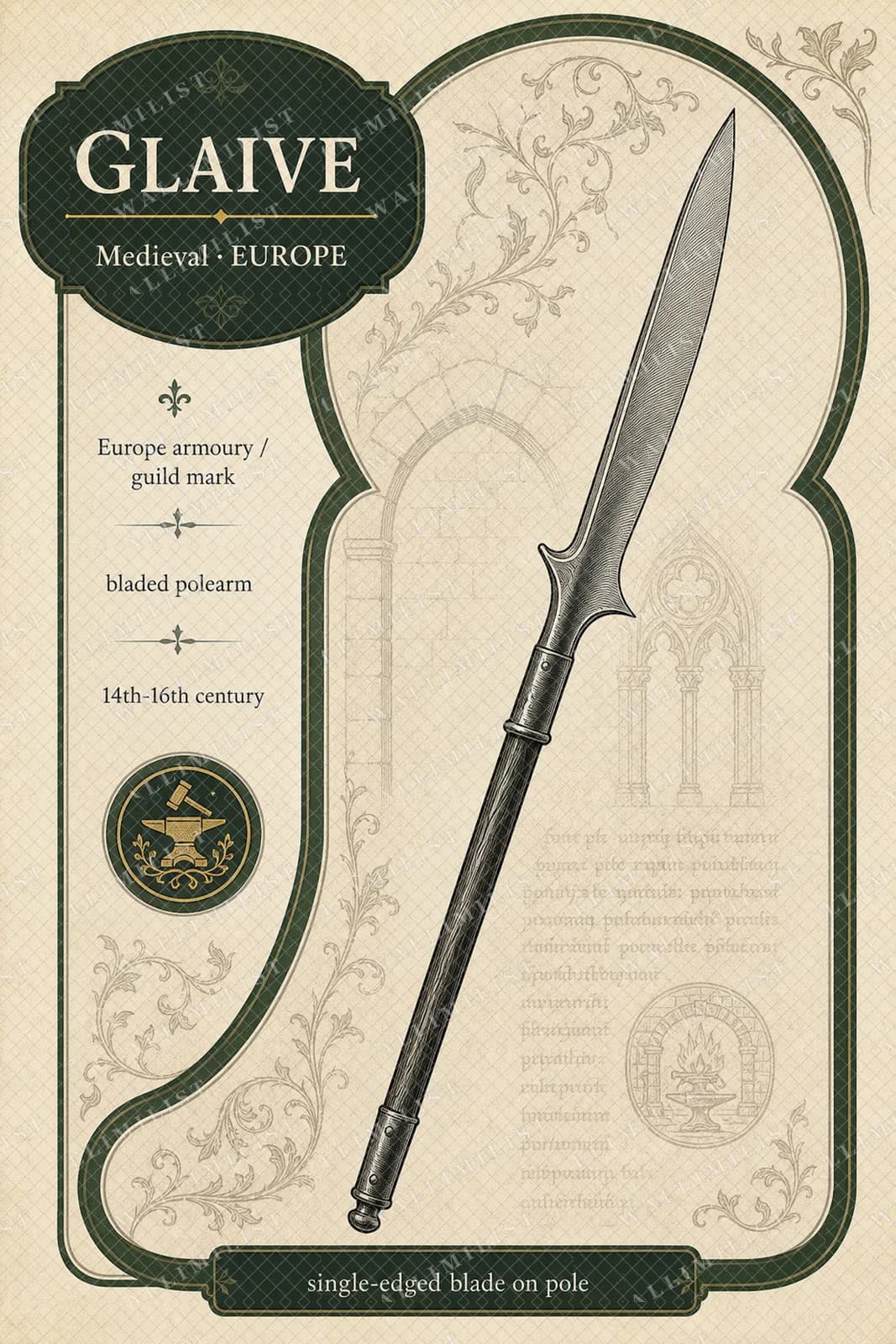 Actual watermarked print of Glaive — Forgotten Weapons