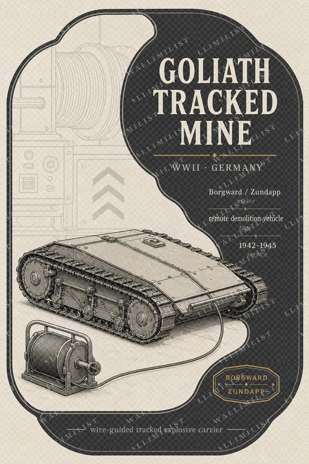 Actual watermarked print of Goliath Tracked Mine — Forgotten Weapons