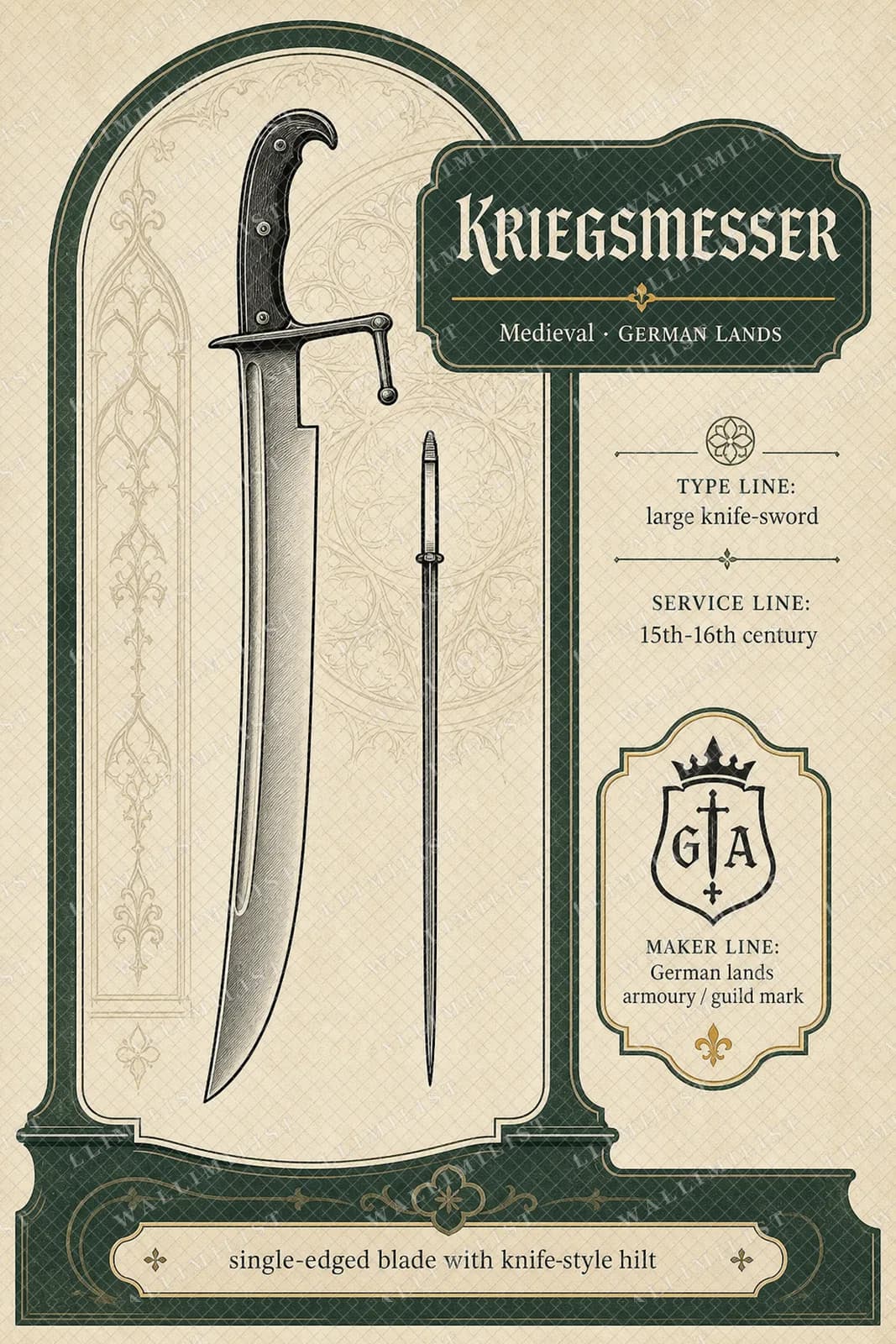 Actual watermarked print of Kriegsmesser — Forgotten Weapons