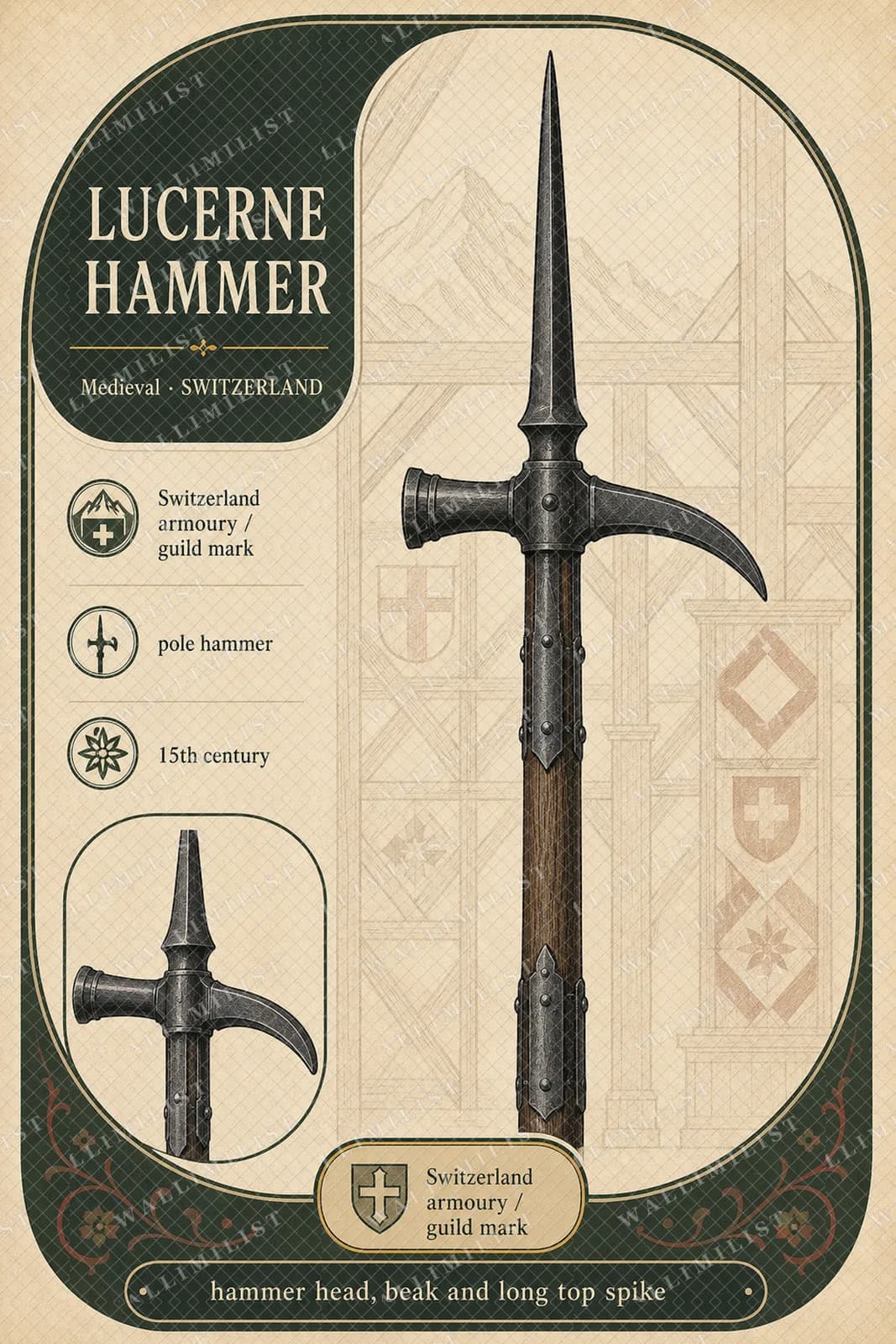 Actual watermarked print of Lucerne Hammer — Forgotten Weapons