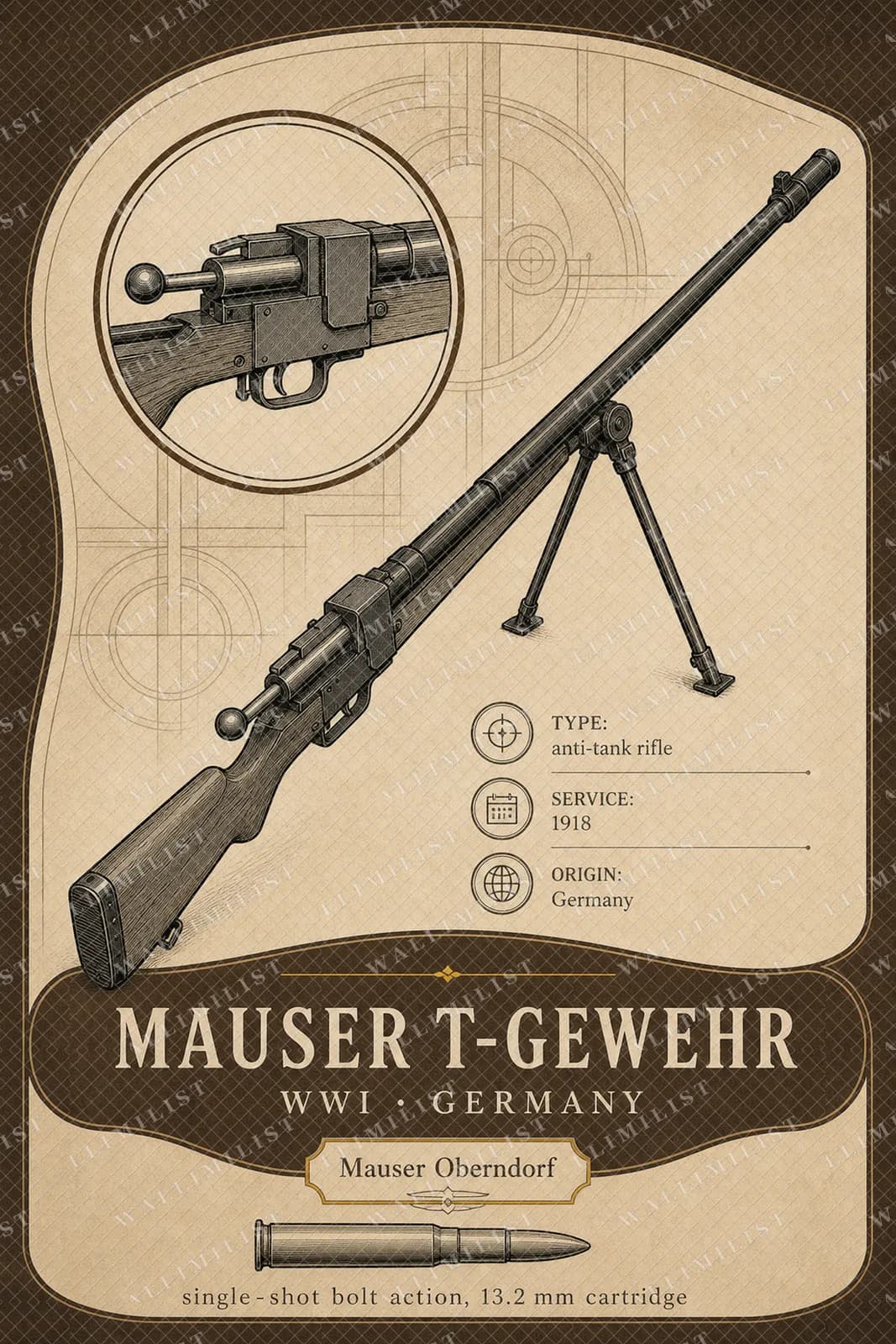 Actual watermarked print of Mauser T-Gewehr — Forgotten Weapons