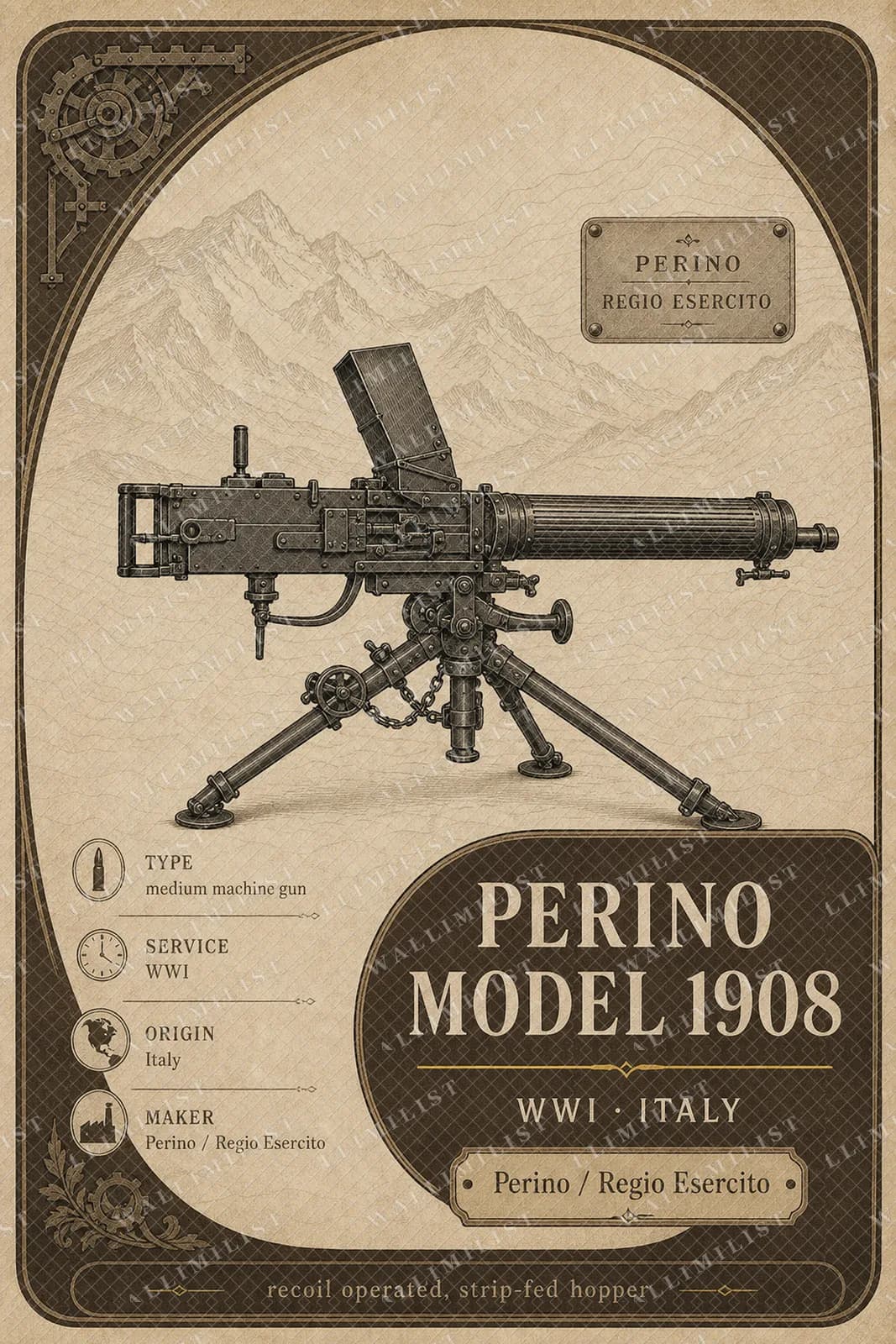 Actual watermarked print of Perino Model 1908 — Forgotten Weapons