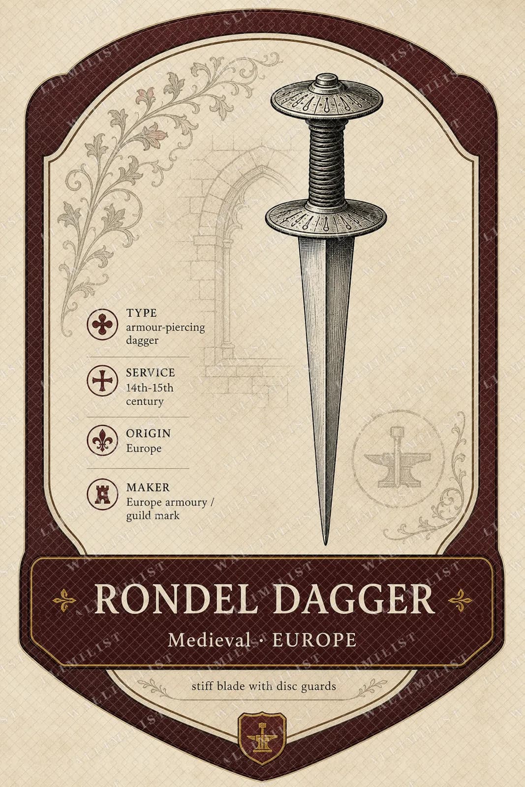 Actual watermarked print of Rondel Dagger — Forgotten Weapons