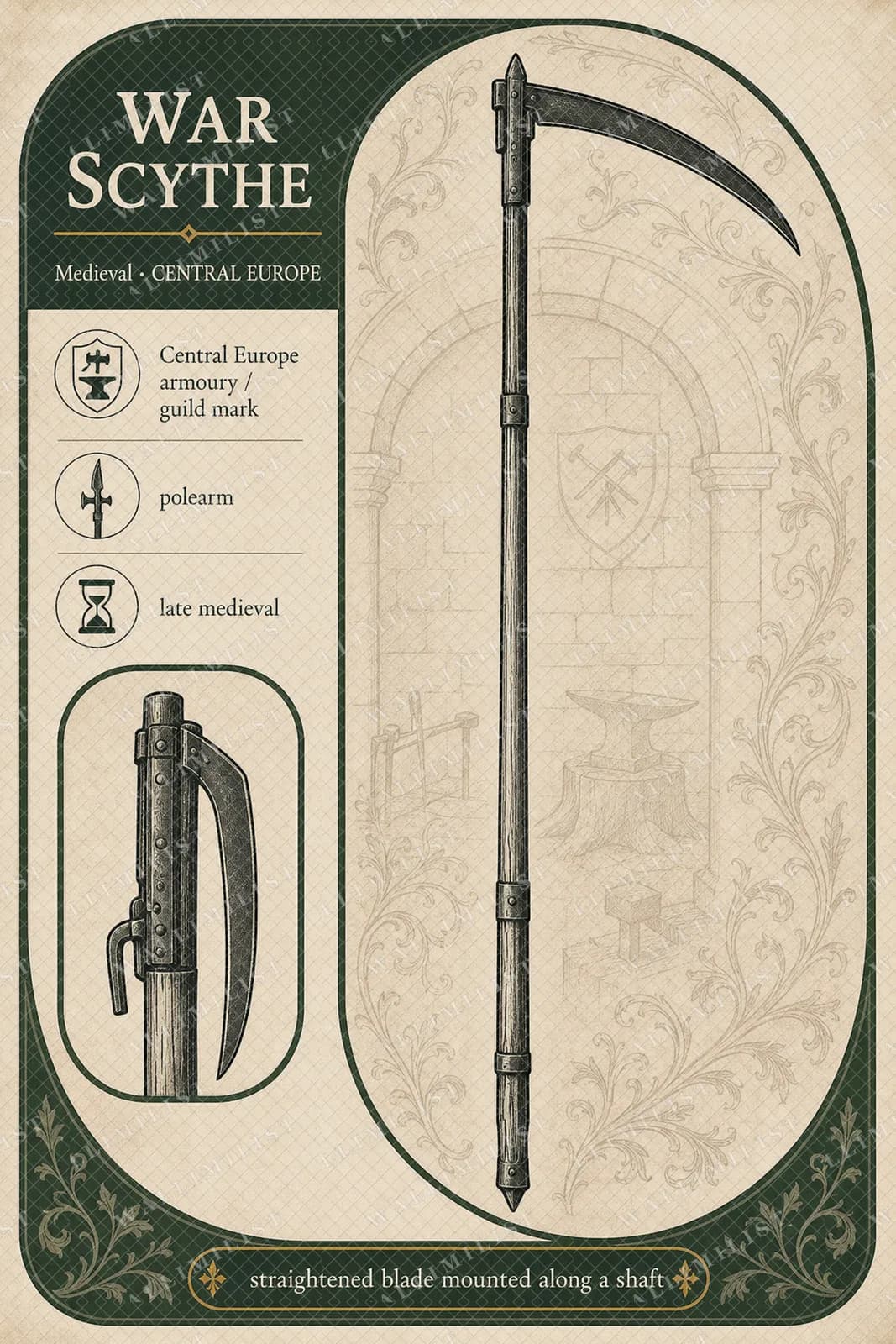 Actual watermarked print of War Scythe — Forgotten Weapons