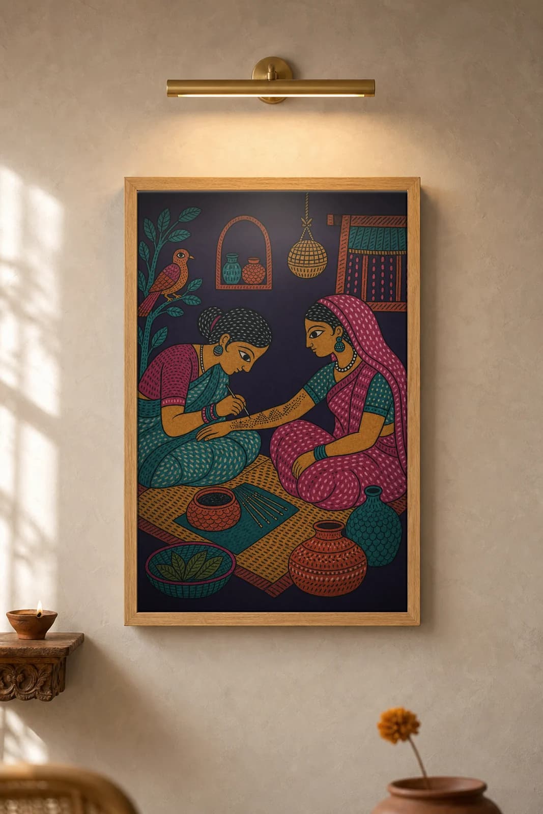 Godna Tattoo — framed museum print, Gond