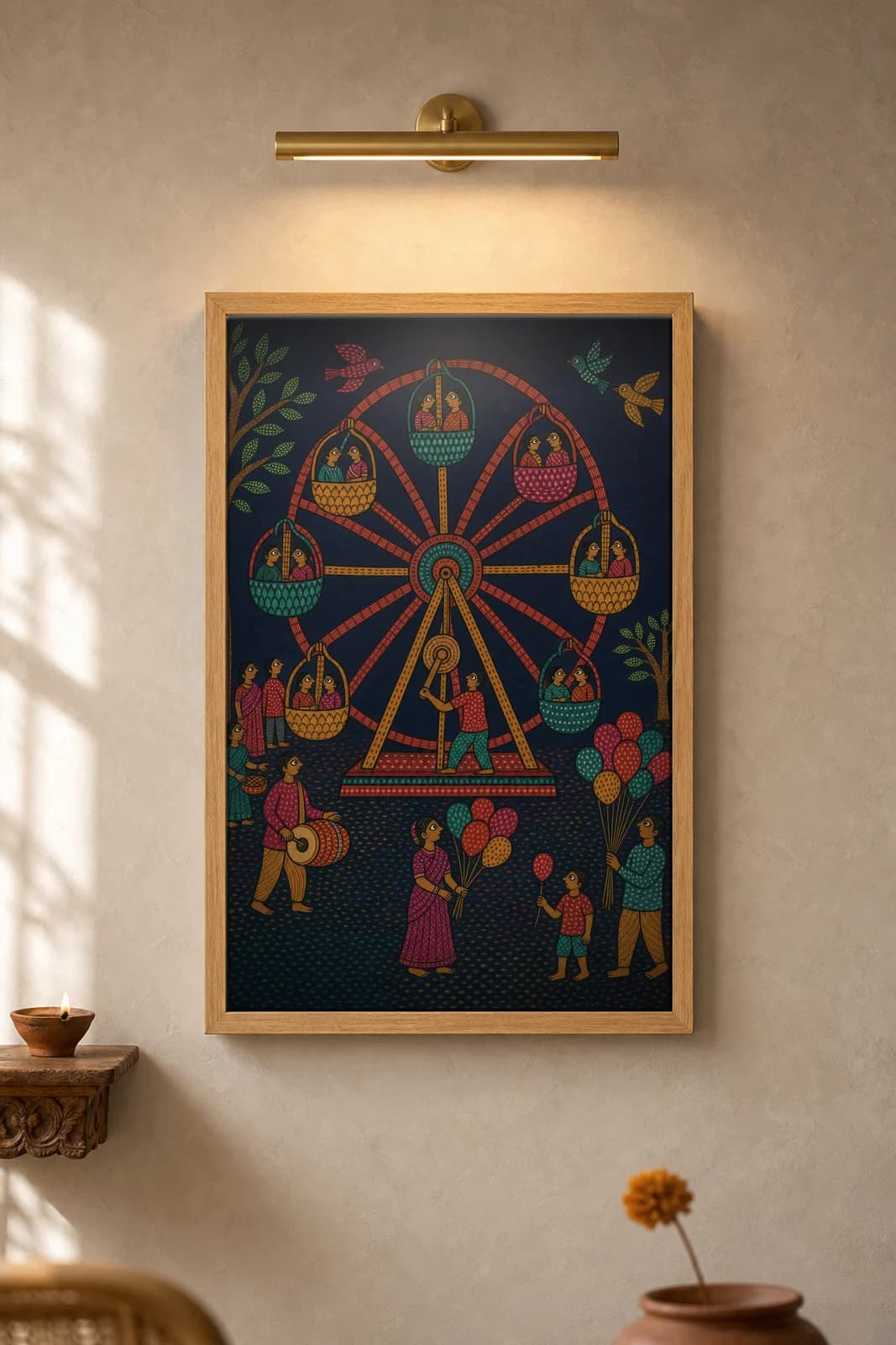 Madai Giant Wheel — framed museum print, Gond