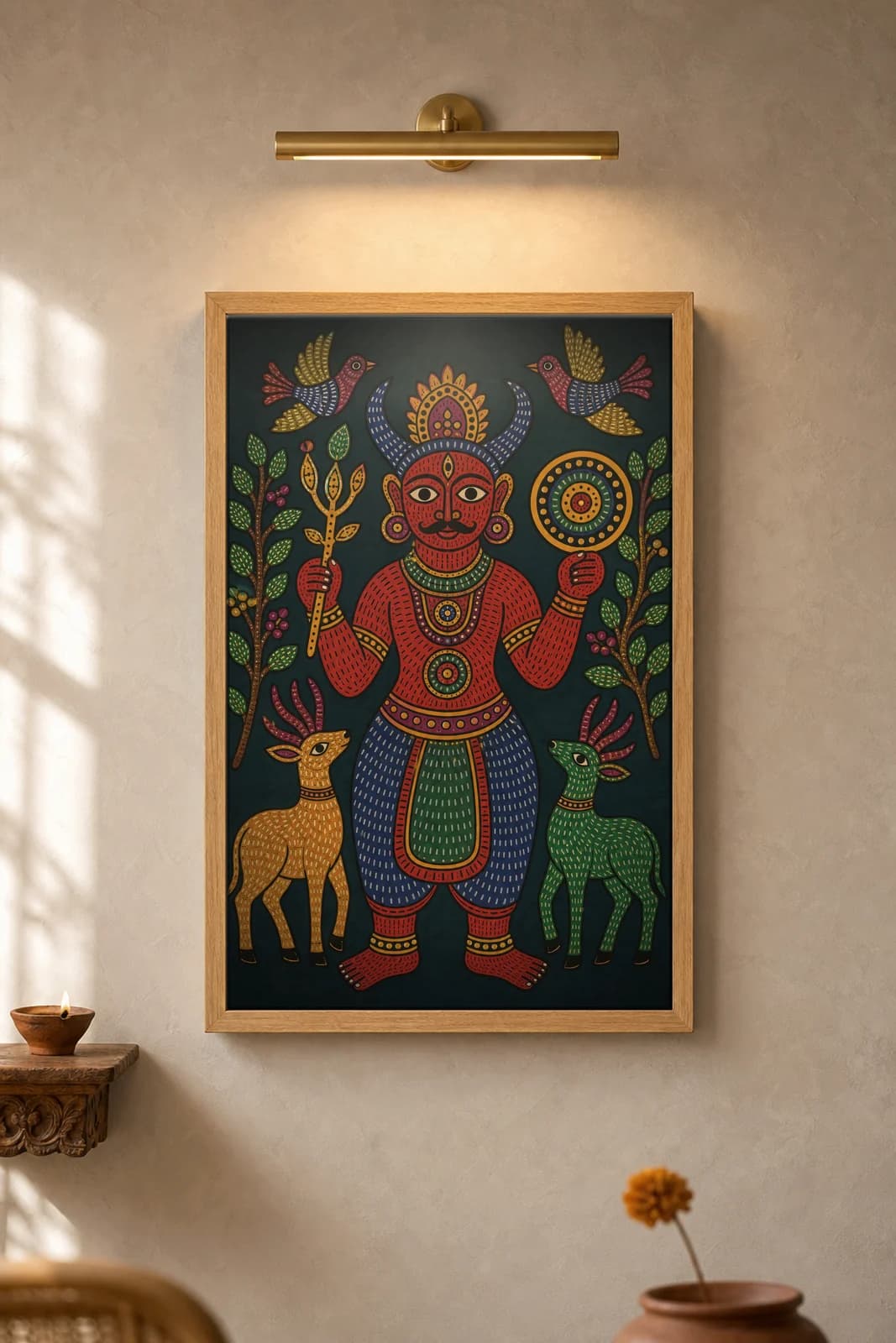 Thakur Dev — framed museum print, Gond