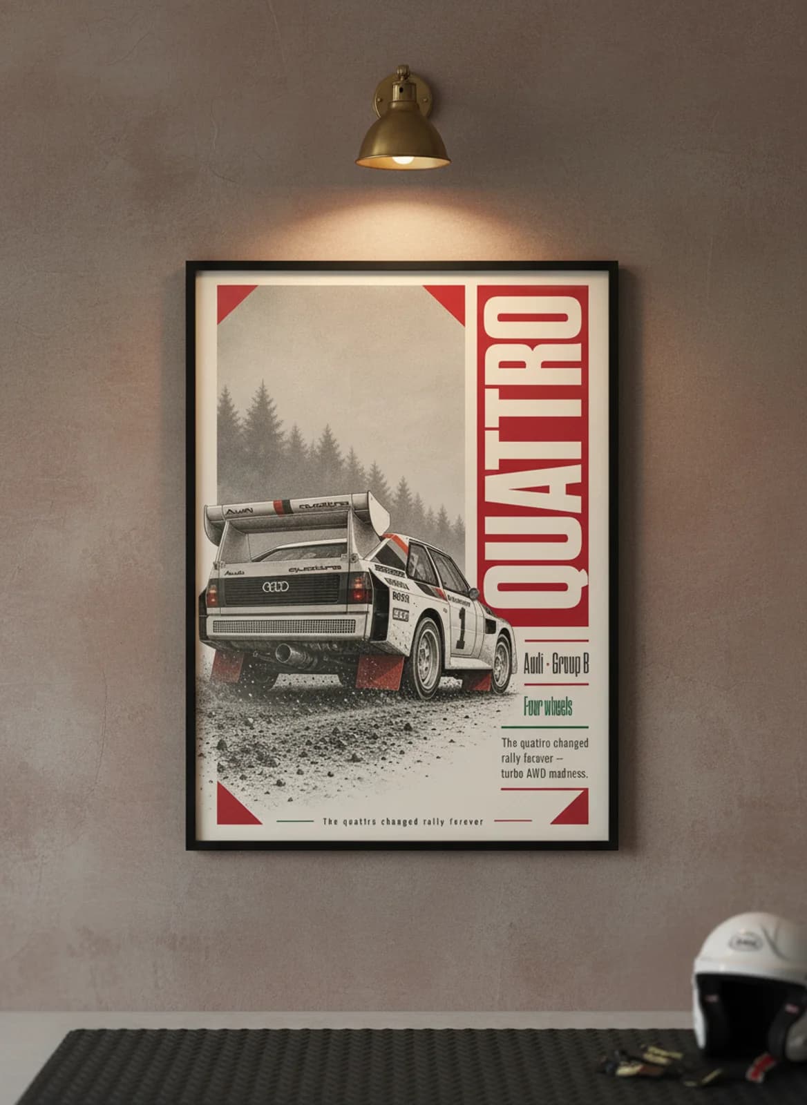 Quattro A2 — framed museum print, Group B Wec