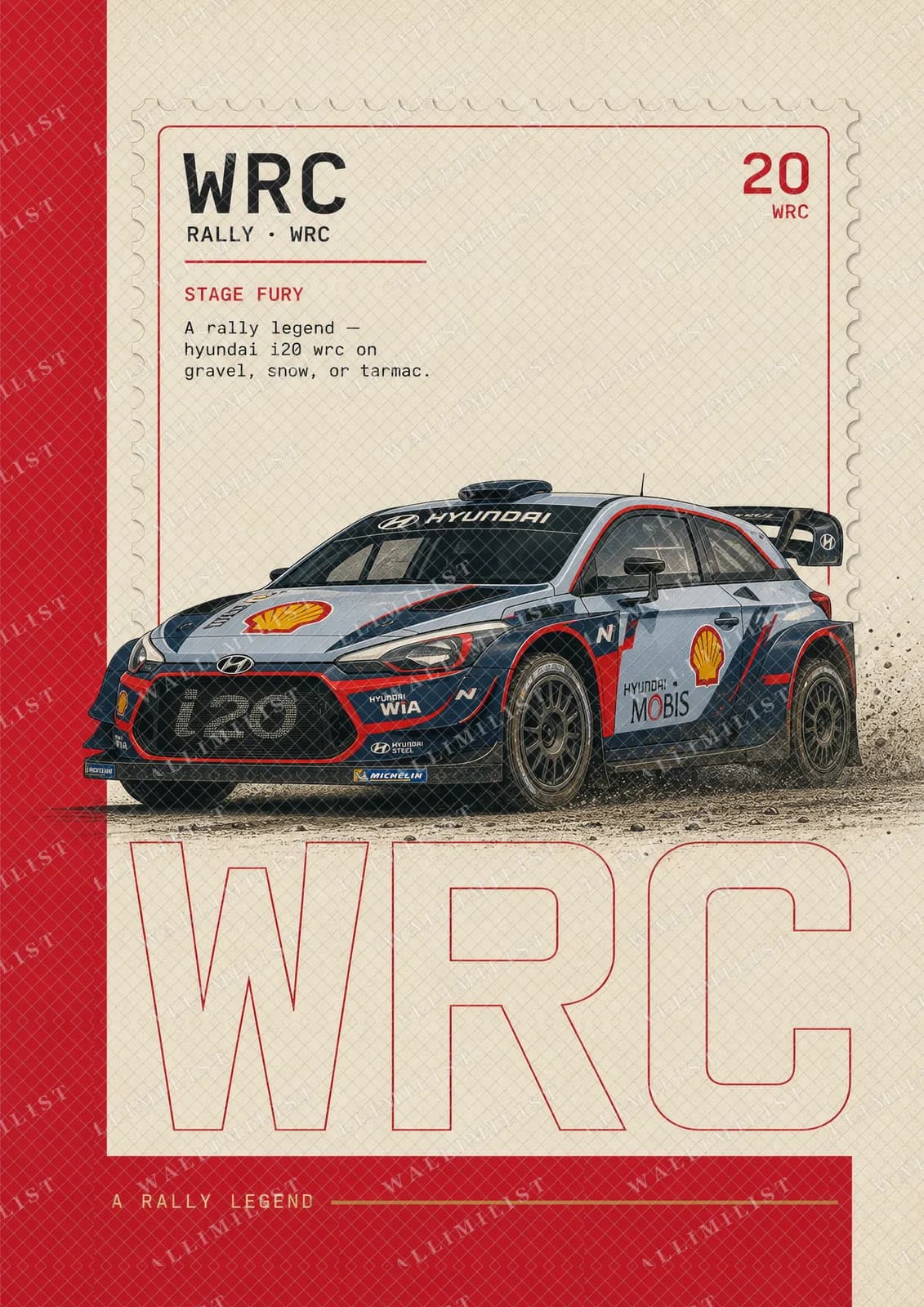 Actual watermarked print of Hyundai i20 WRC
