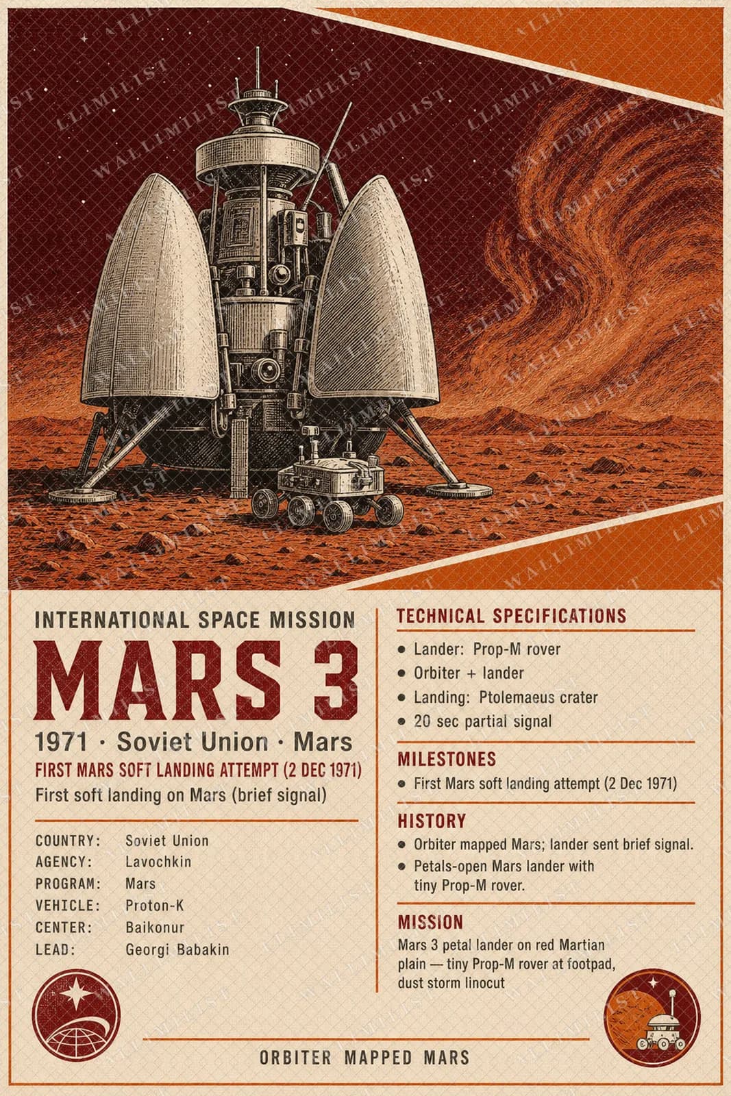 Actual watermarked print of Mars 3 — International Space