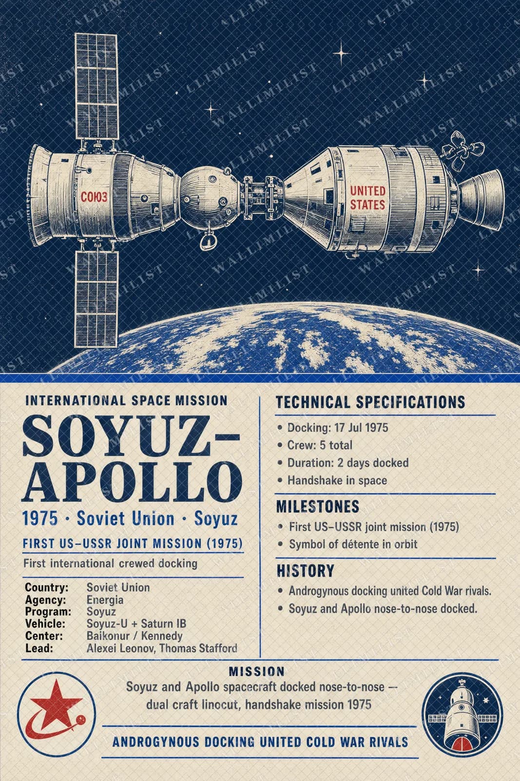 Actual watermarked print of Soyuz–Apollo — International Space
