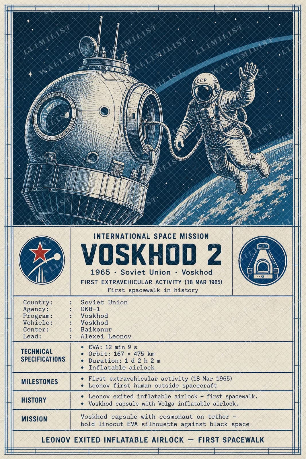 Actual watermarked print of Voskhod 2