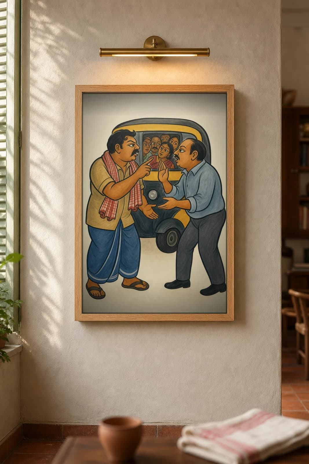 The Auto-Wallah — framed museum print, Kalighat