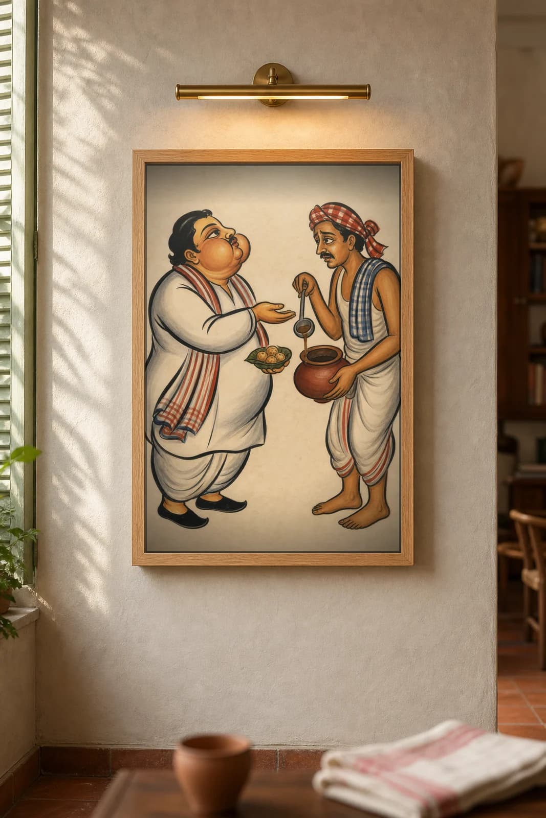 The Phuchka-Wallah — framed museum print, Kalighat