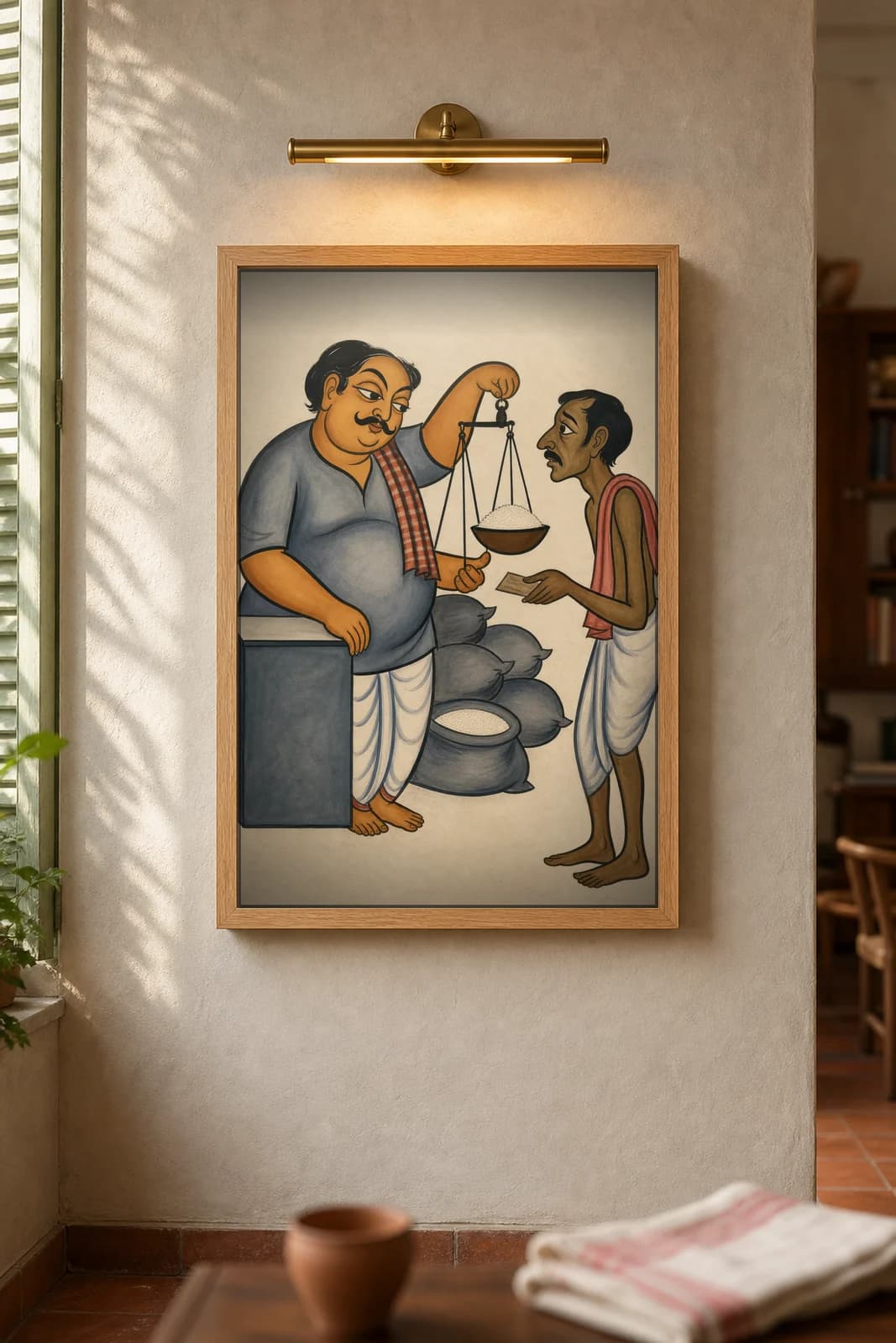 The Ration Dealer — framed museum print, Kalighat