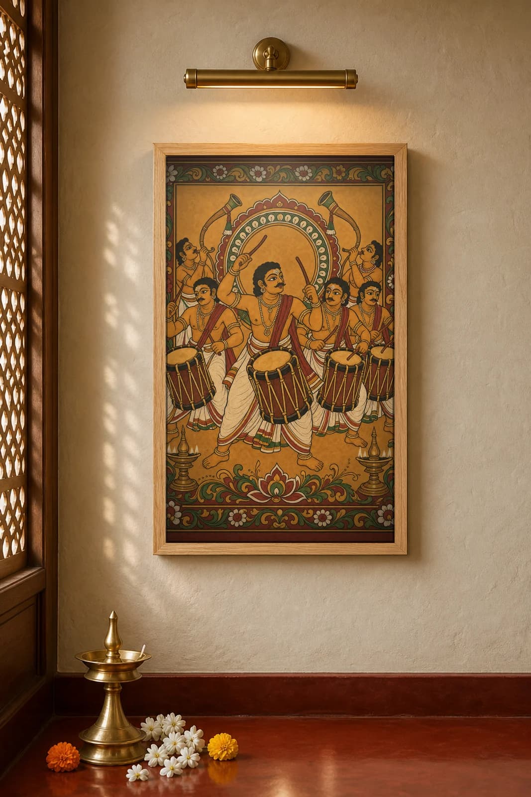 Chenda Melam — framed museum print, Kerala Mural