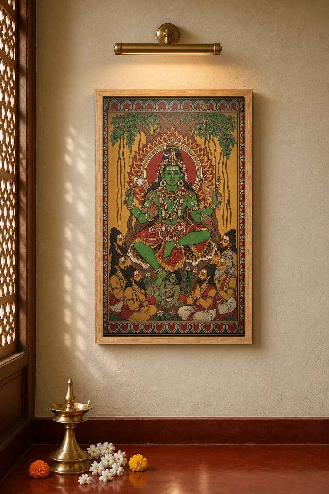 Dakshinamurthy — framed museum print, Kerala Mural