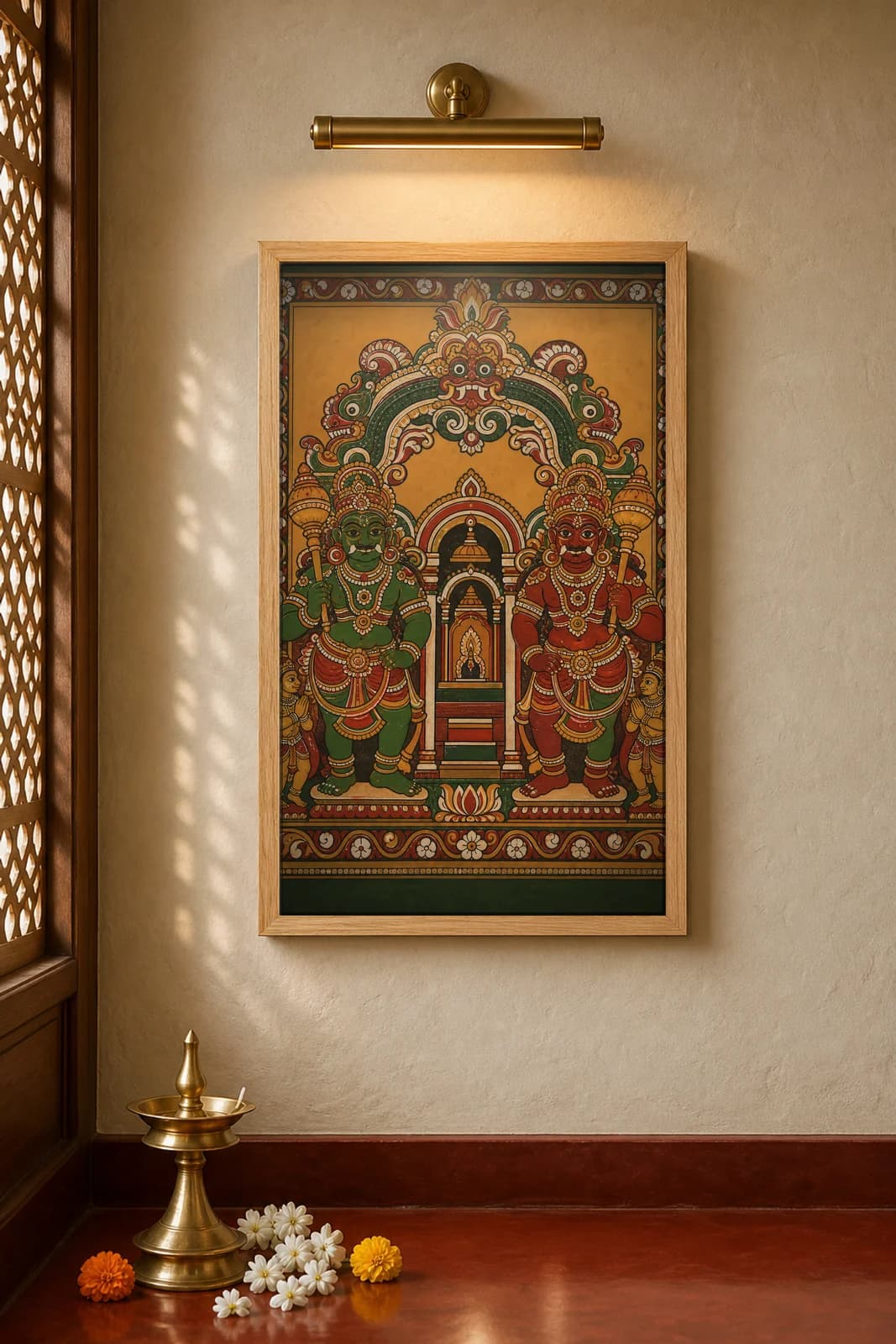 Dvarapalaka — framed museum print, Kerala Mural
