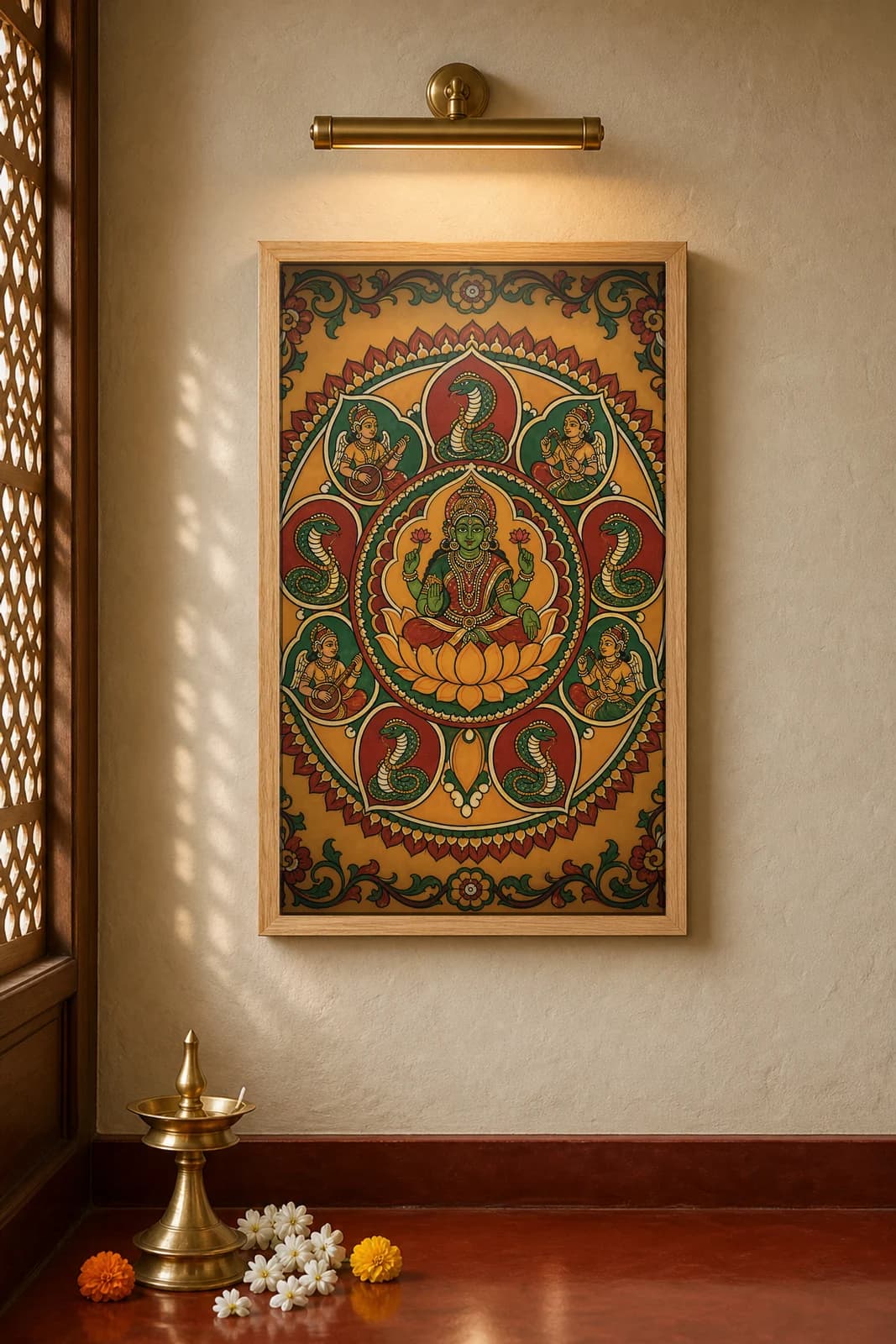 Padma Mandala — framed museum print, Kerala Mural