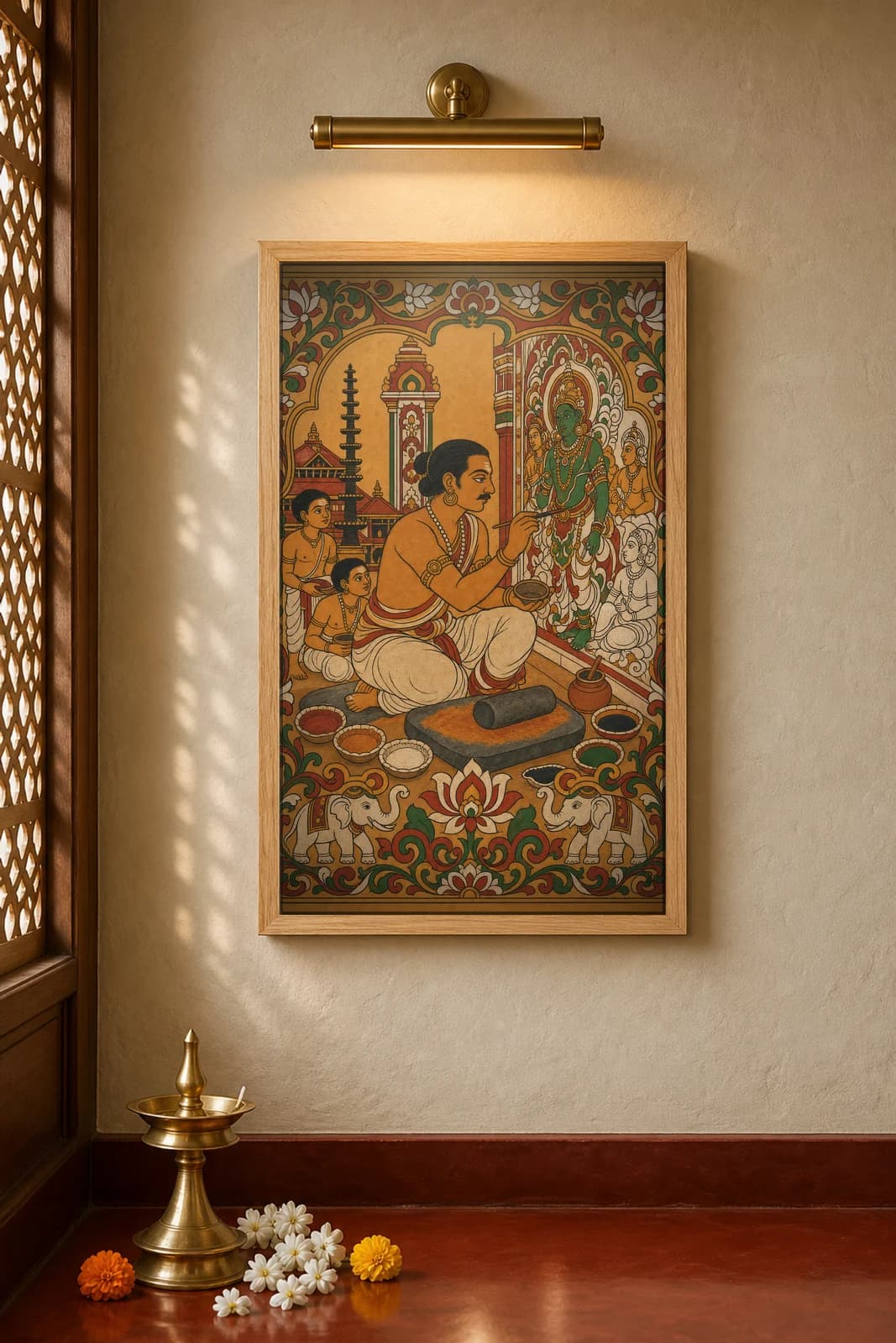 Bhitti Chitrakara — The Mural Painter — framed museum print, Kerala Mural