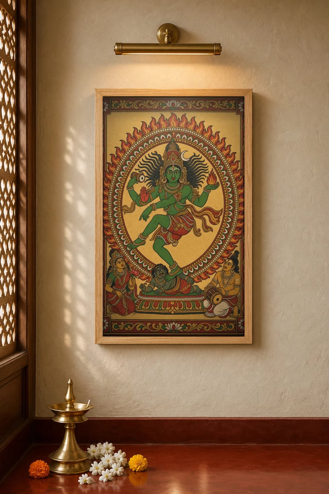 Nataraja — framed museum print, Kerala Mural