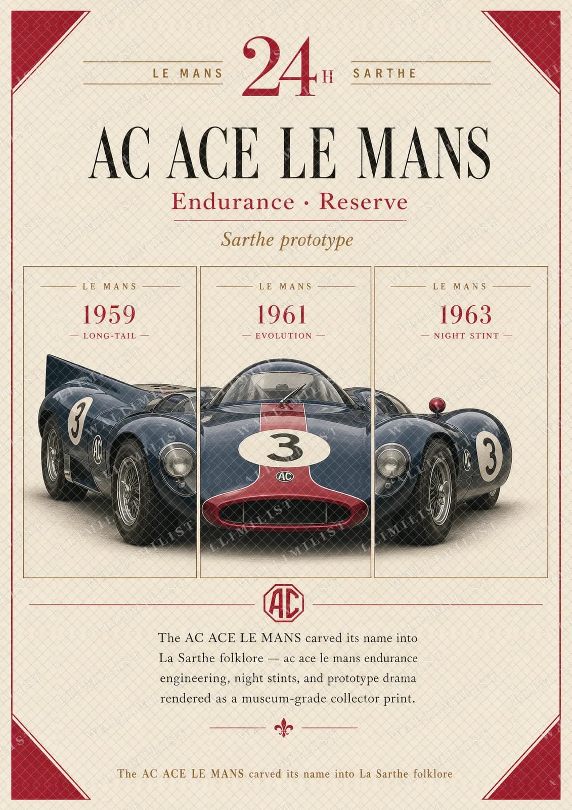 Actual watermarked print of AC Ace Le Mans