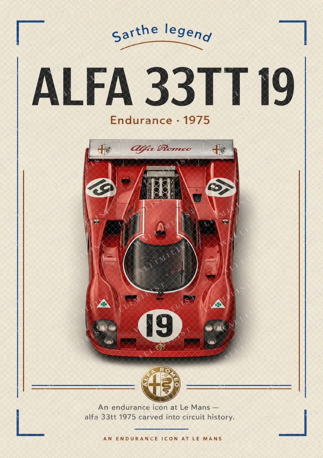 Actual watermarked print of Alfa Romeo 33 TT 12