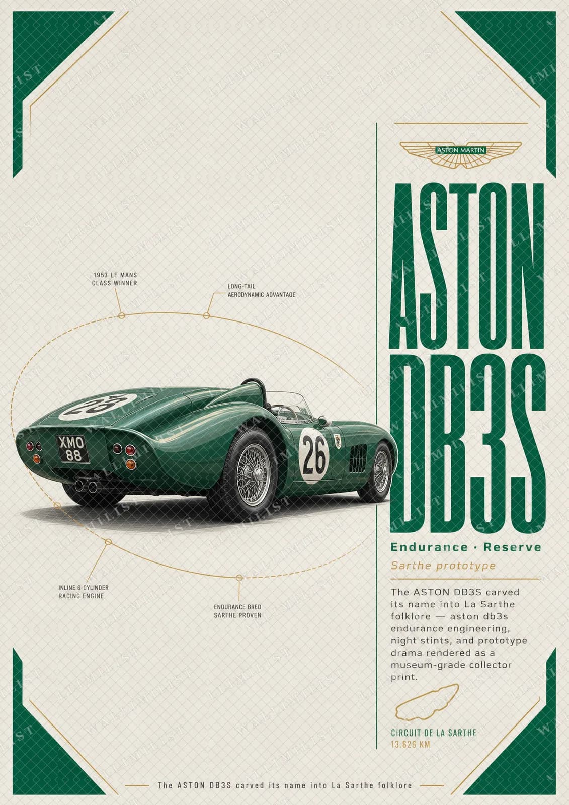 Actual watermarked print of Aston Martin DB3S