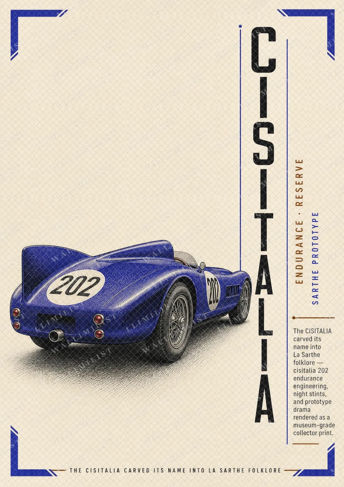 Actual watermarked print of Cisitalia 202