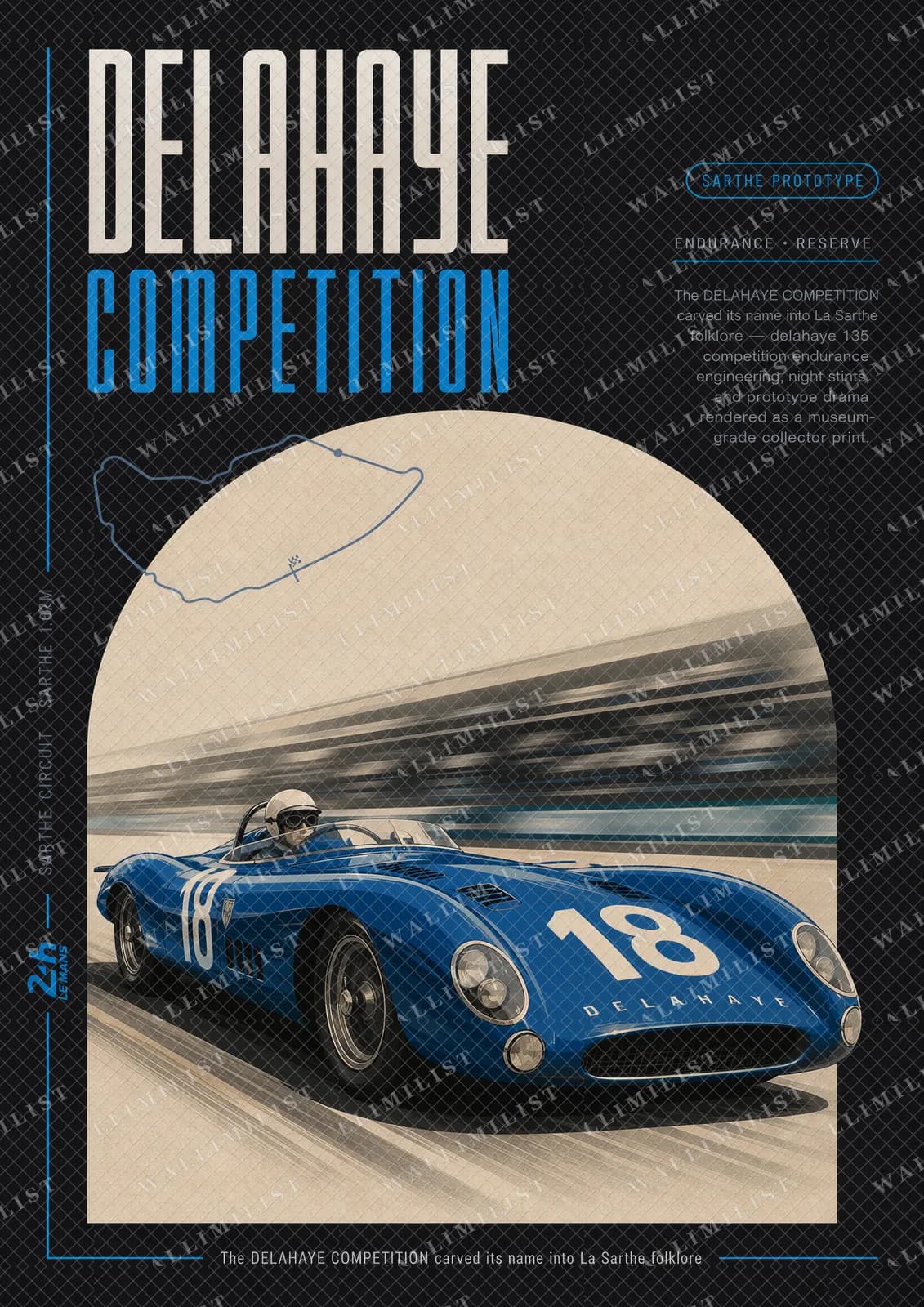 Actual watermarked print of Delahaye 135 Competition