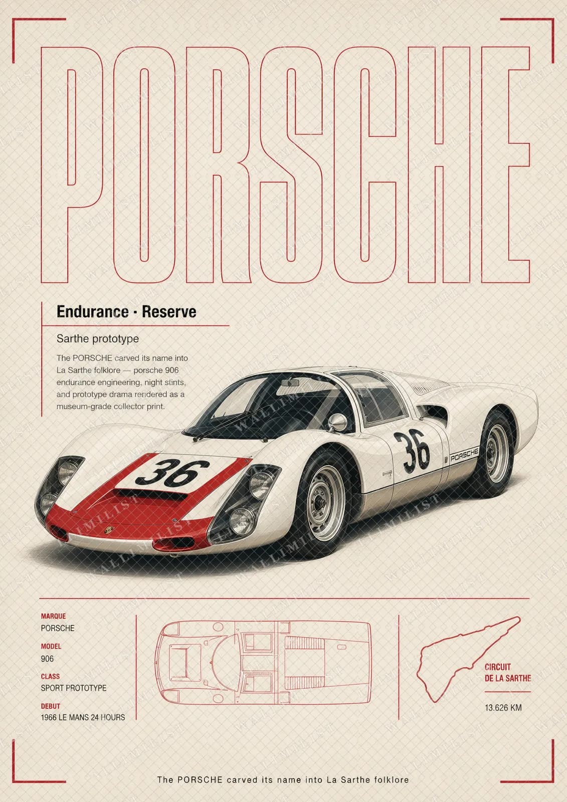 Actual watermarked print of Porsche 906