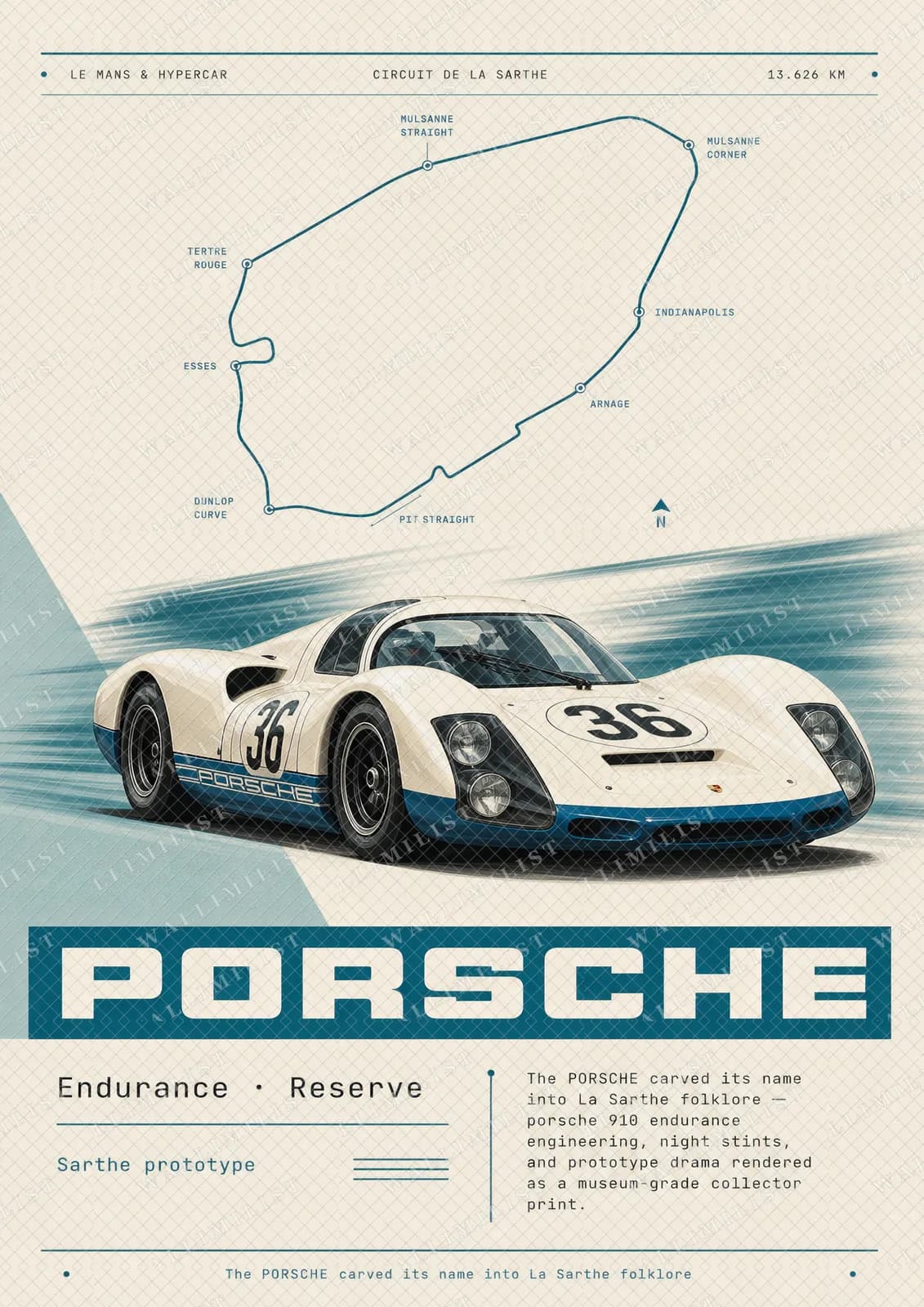 Actual watermarked print of Porsche 910