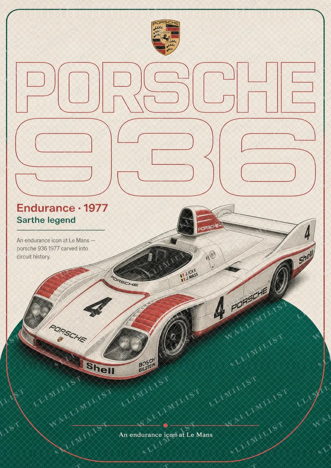 Actual watermarked print of Porsche 936