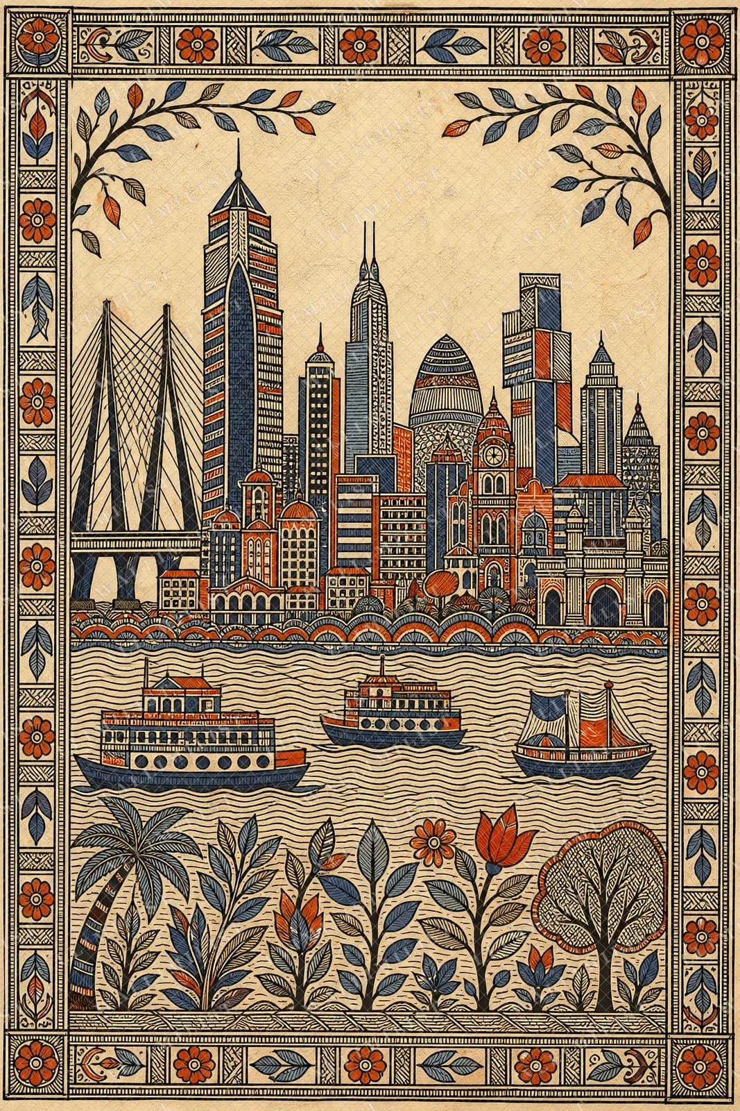 Actual watermarked print of City Skyline