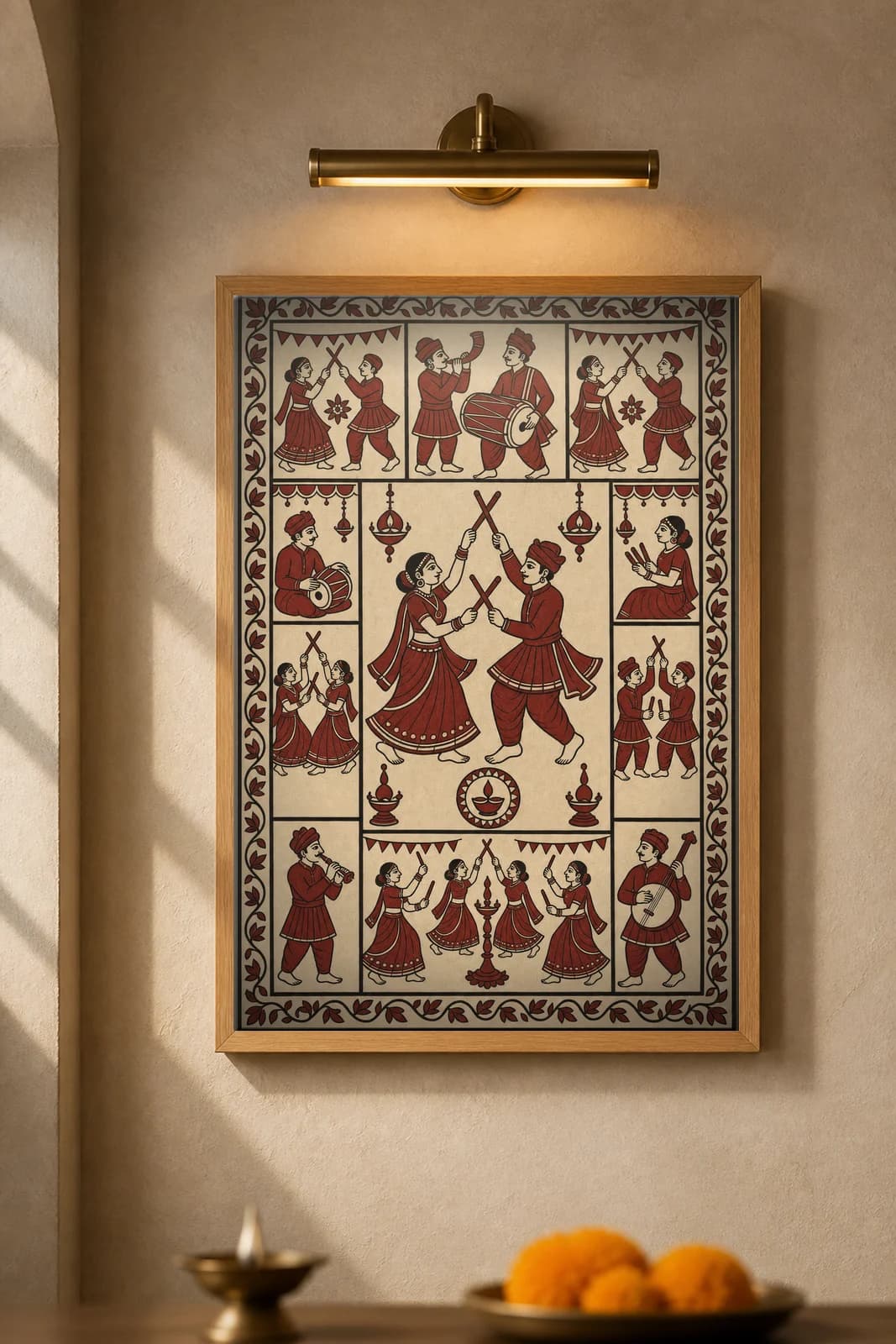 Dandiya Raas — framed museum print, Mata Ni Pachedi