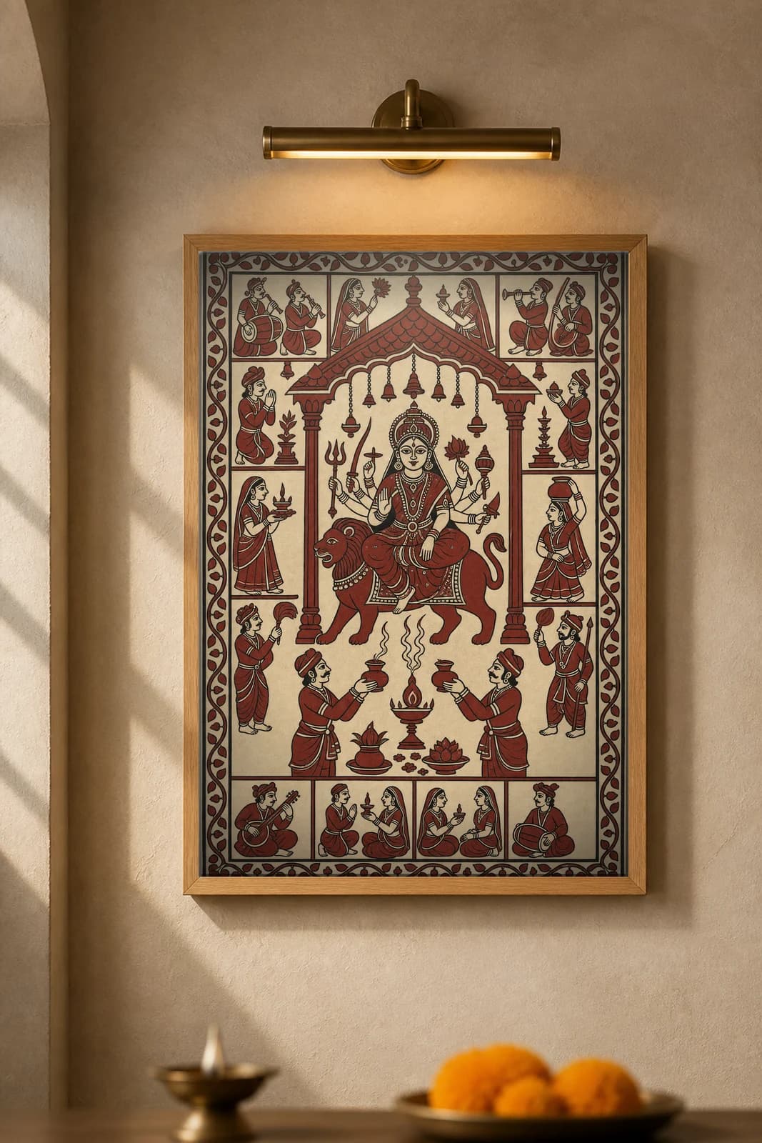 The Dhuno Offering — framed museum print, Mata Ni Pachedi