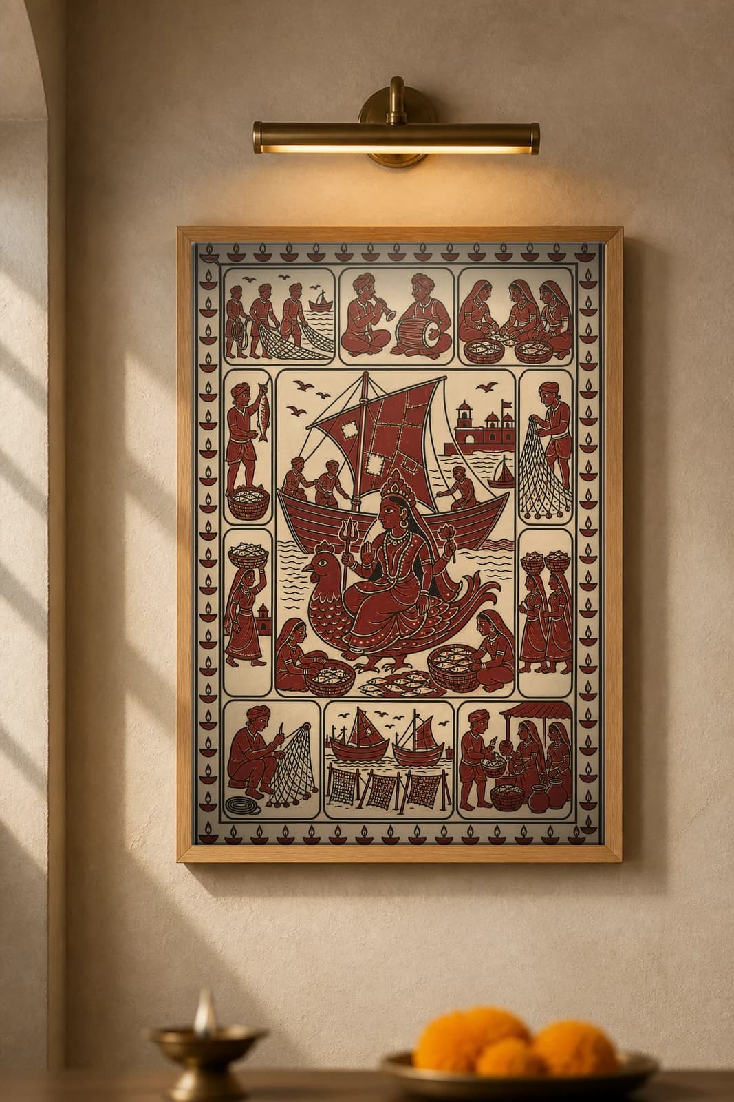 The Fisher Harbour — framed museum print, Mata Ni Pachedi