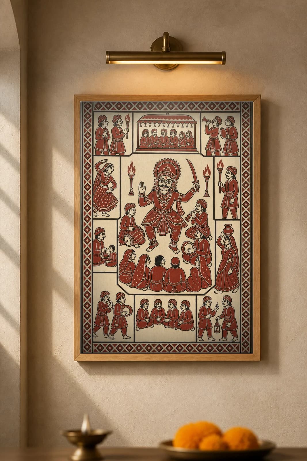Bhavai Theatre — framed museum print, Mata Ni Pachedi