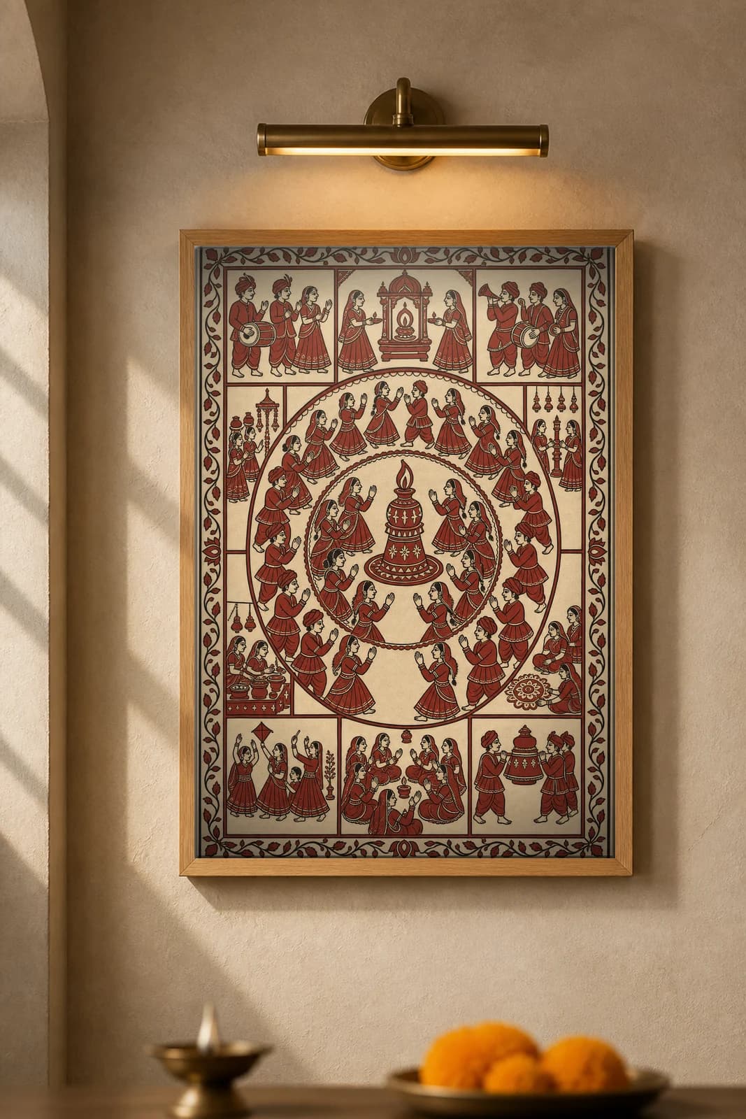 The Garba Circle — framed museum print, Mata Ni Pachedi