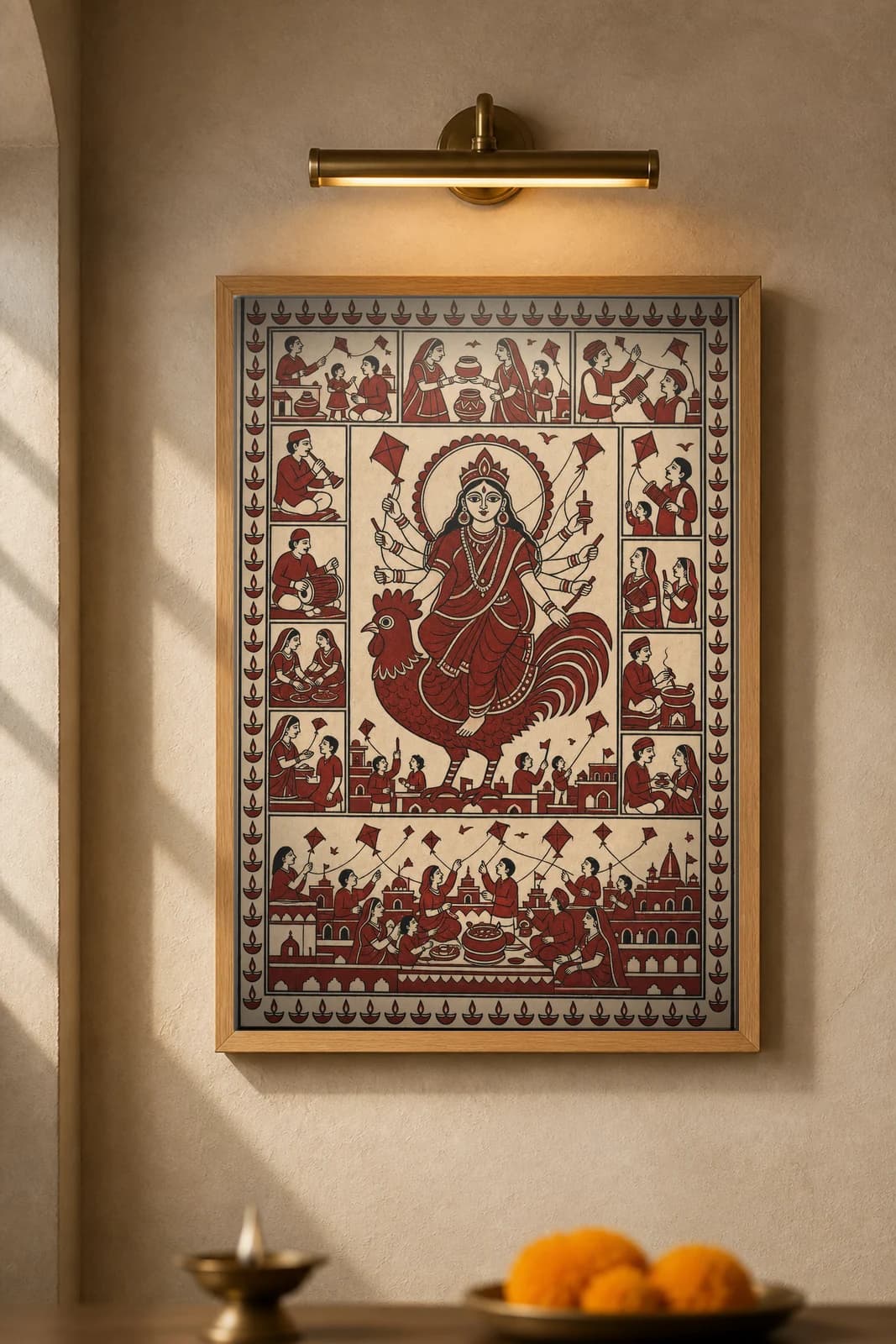 Uttarayan Kites — framed museum print, Mata Ni Pachedi